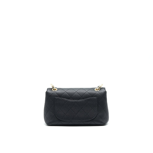 Chanel Caviar quilted flap Bag with handle and Chain Black L