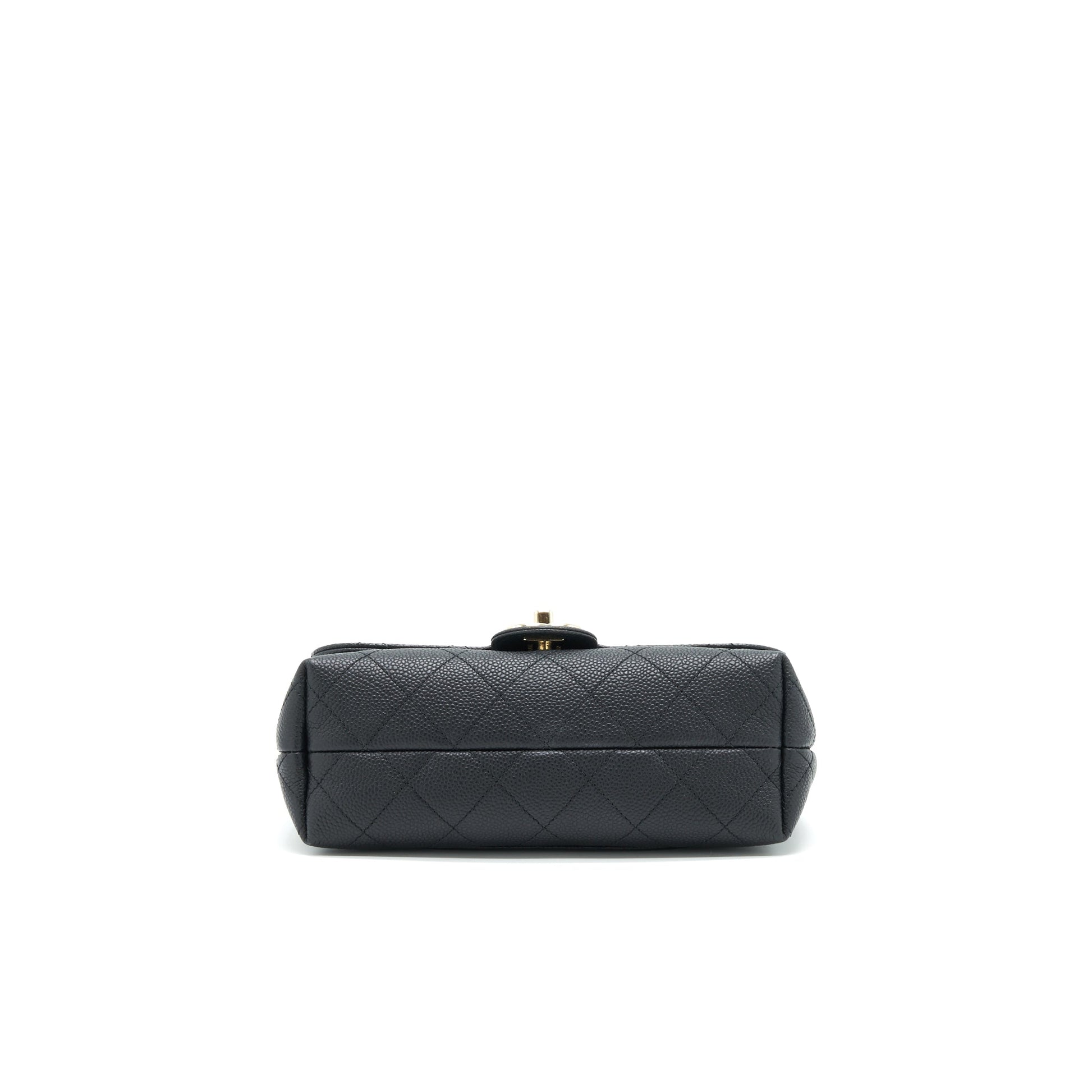 Chanel Caviar quilted flap Bag with handle and Chain Black L