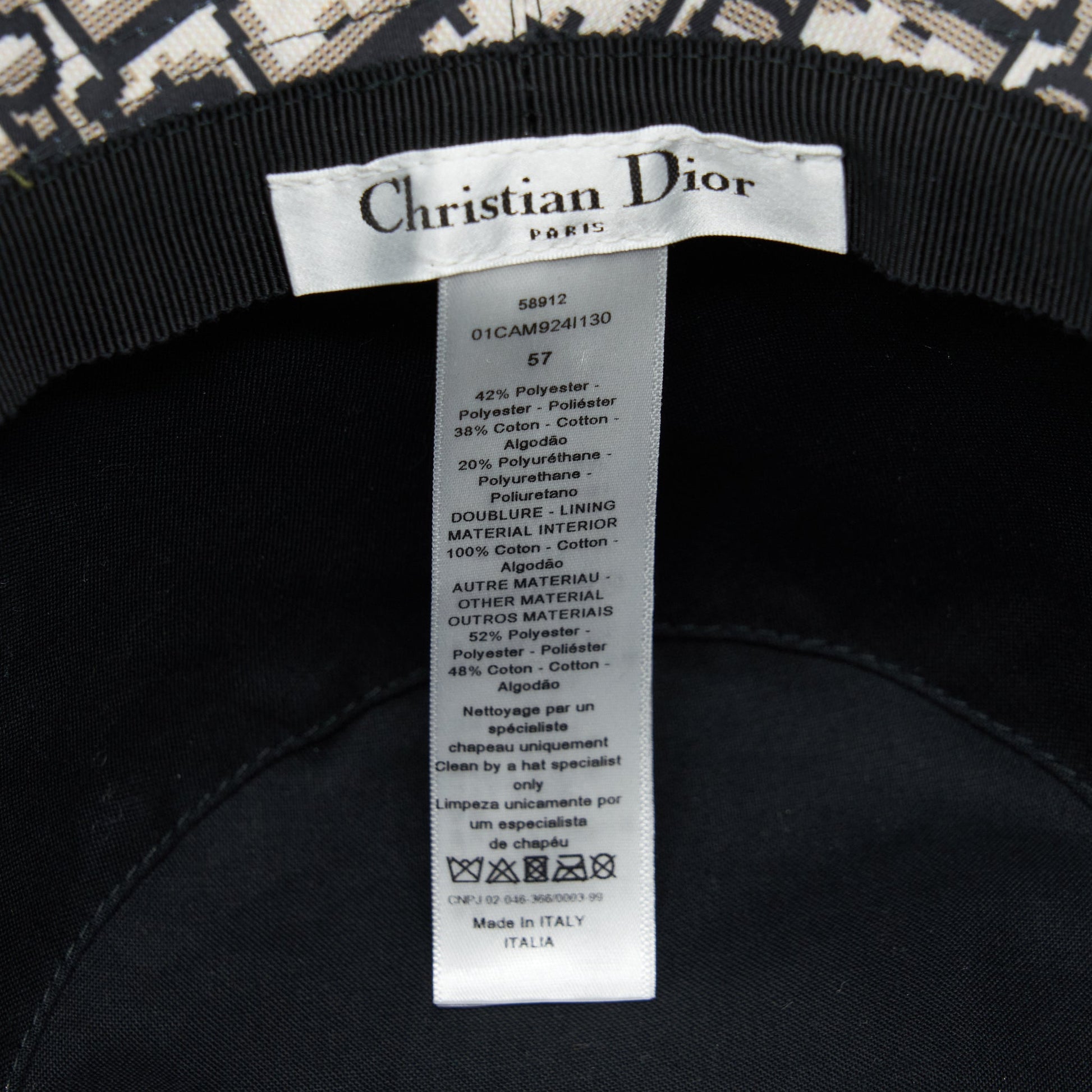 Dior Size 57 Camouflage Oblique Bucket Hat