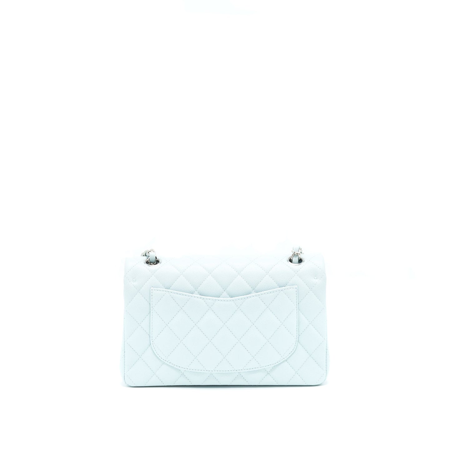 Chanel 21K Small Classic Double Flap Bag Caviar Light Blue