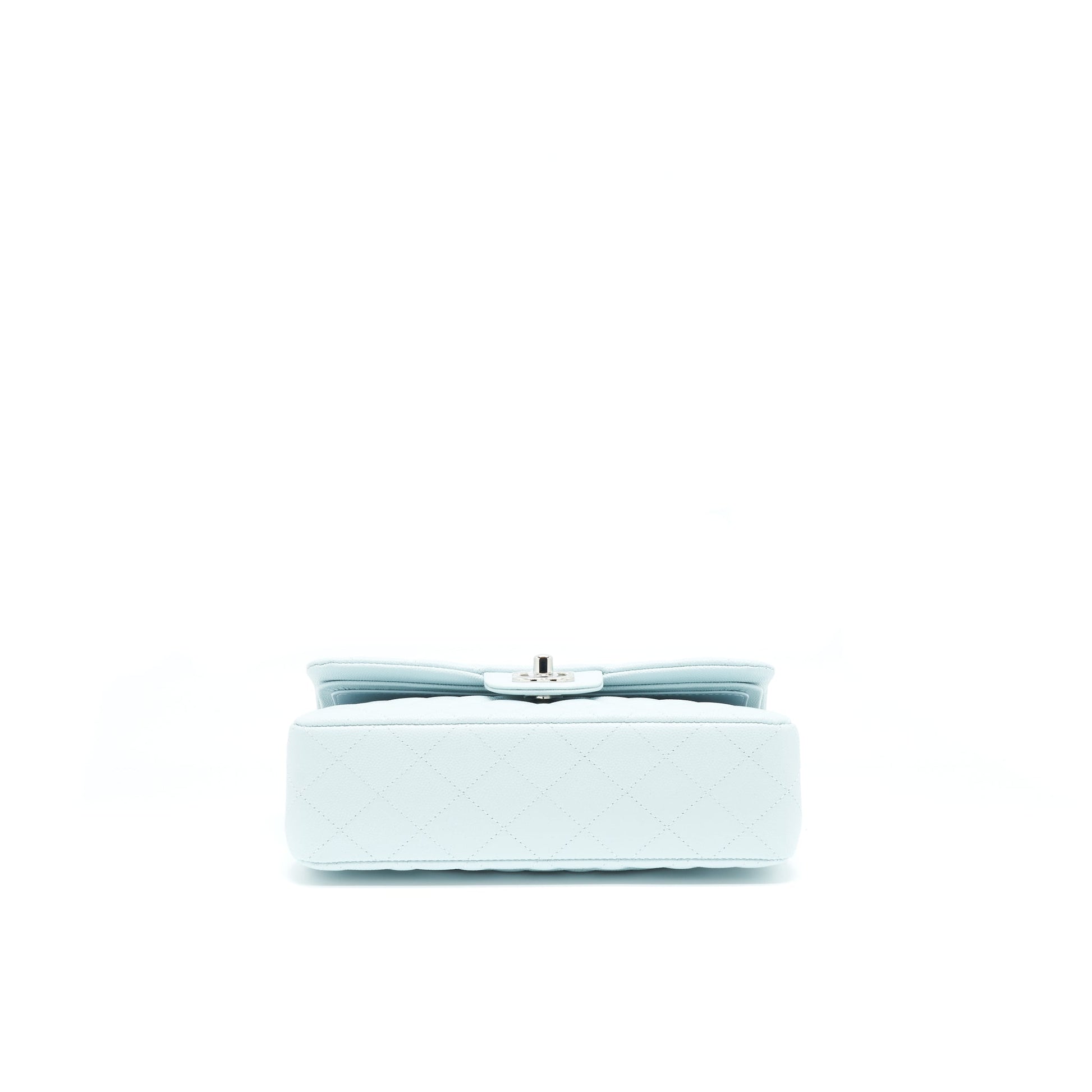 Chanel 21K Small Classic Double Flap Bag Caviar Light Blue