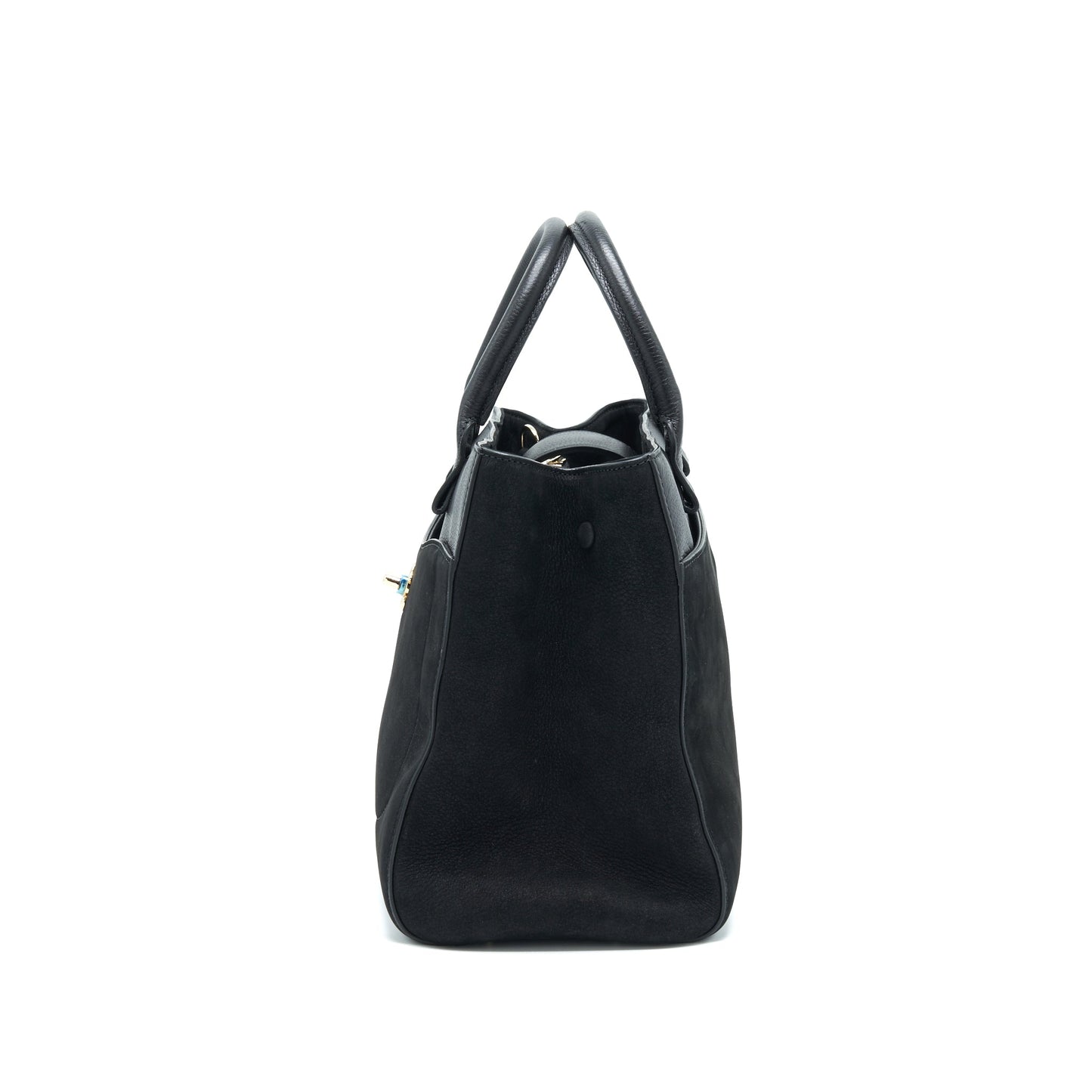 Chanel Suede Leather Tote Bag Black L