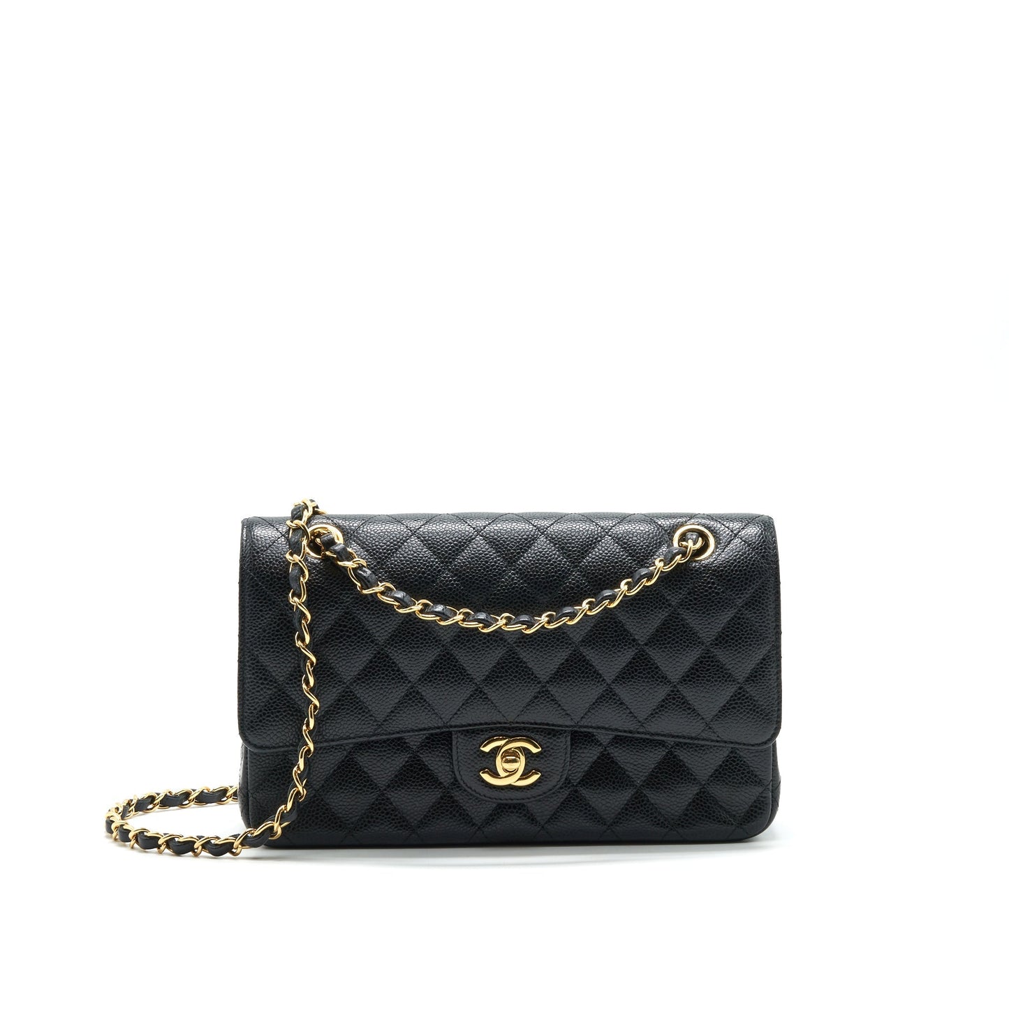 Chanel medium Classic double flap Bag Caviar black serial 25