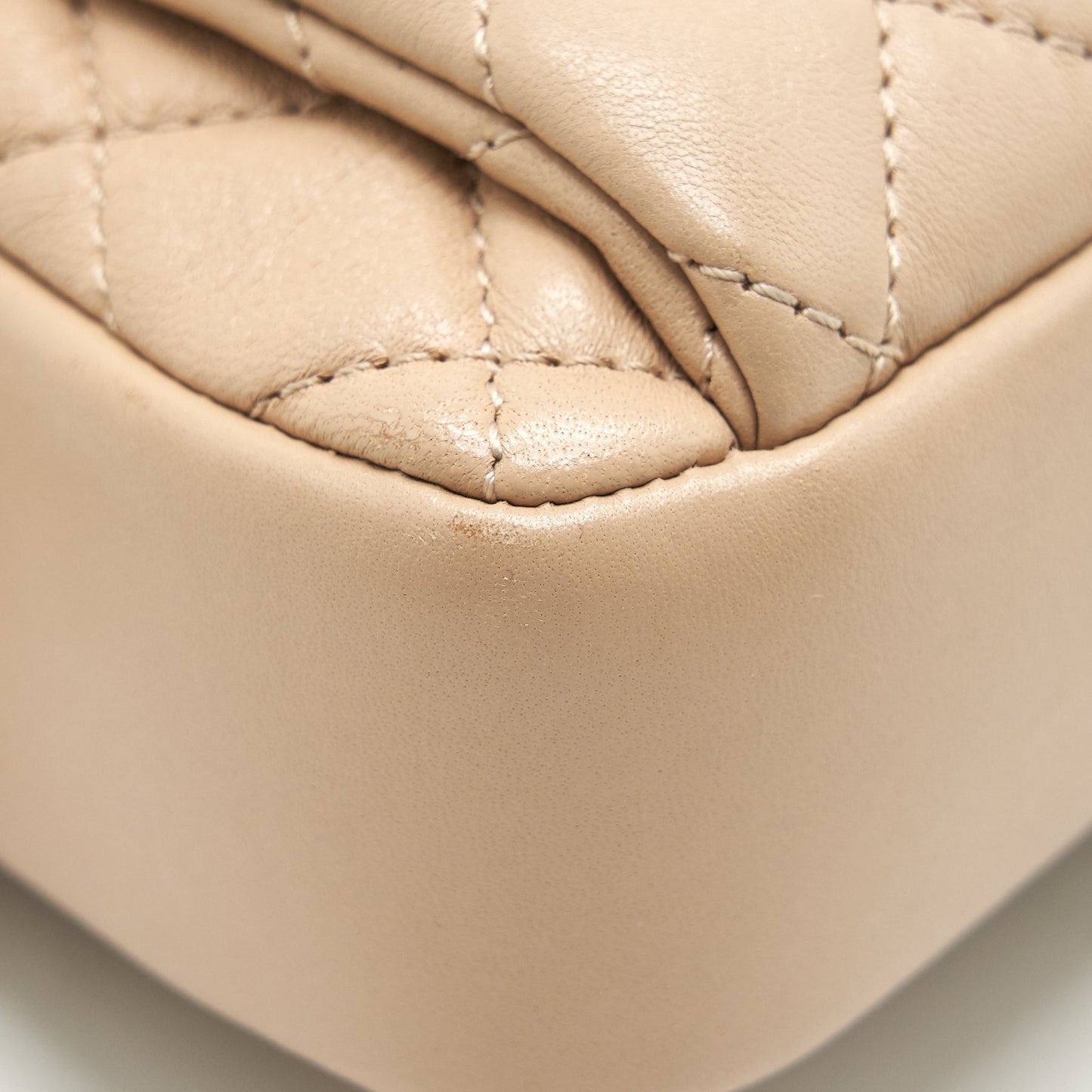 Chanel Quilted Chain Shoulder Bag/ Crossbody Bag beige L
