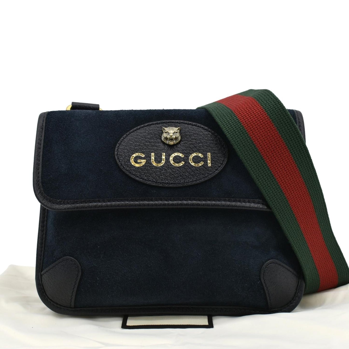 GUCCI Neo Suede Crossbody Bag Blue 501050