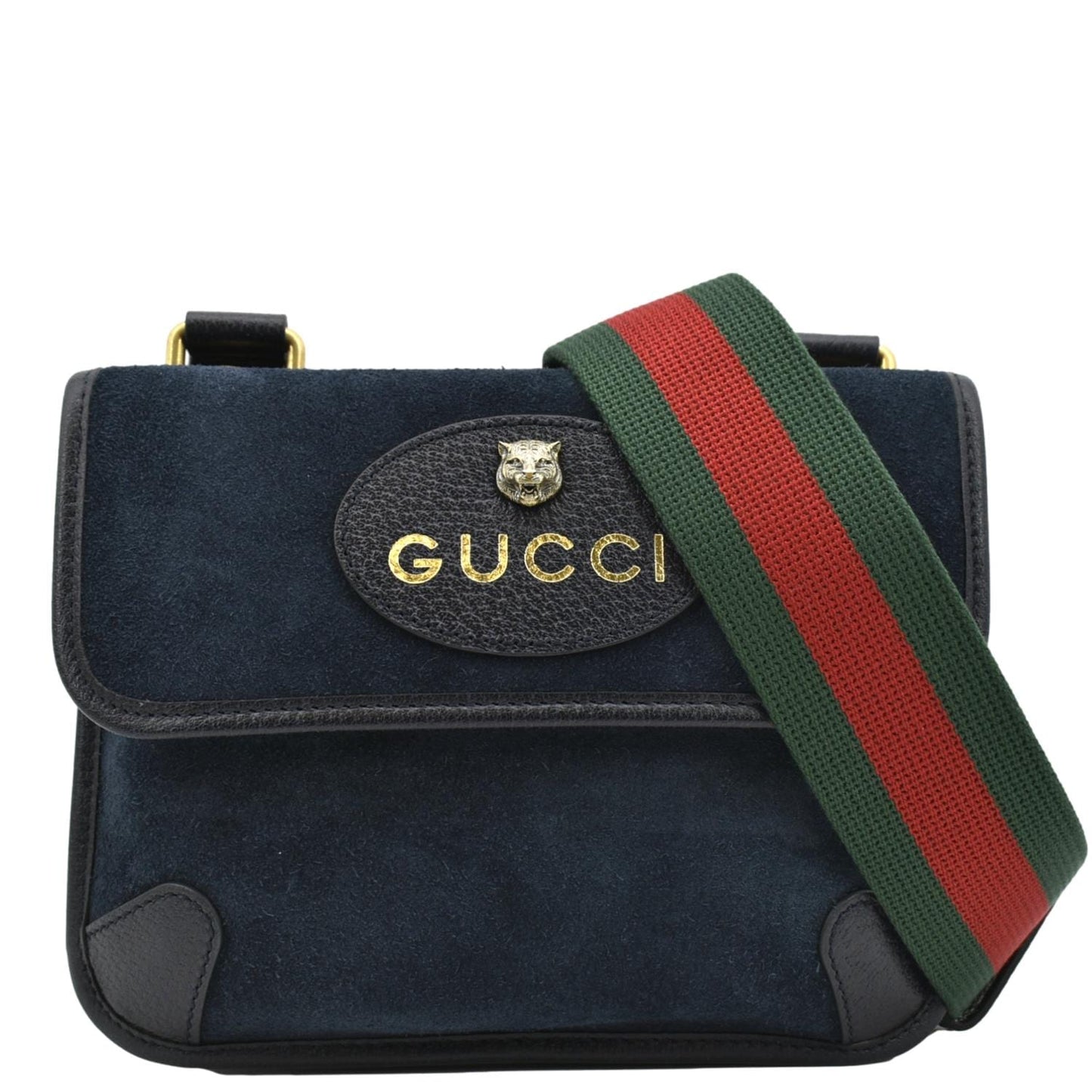 GUCCI Neo Suede Crossbody Bag Blue 501050