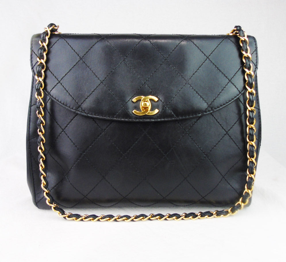 Chanel Black lambskin flap Bag 1997 'Kelly'