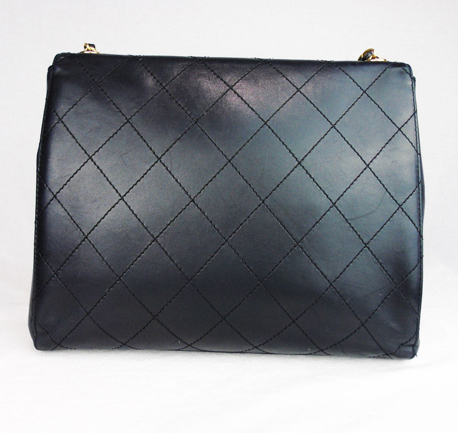Chanel Black lambskin flap Bag 1997 'Kelly'