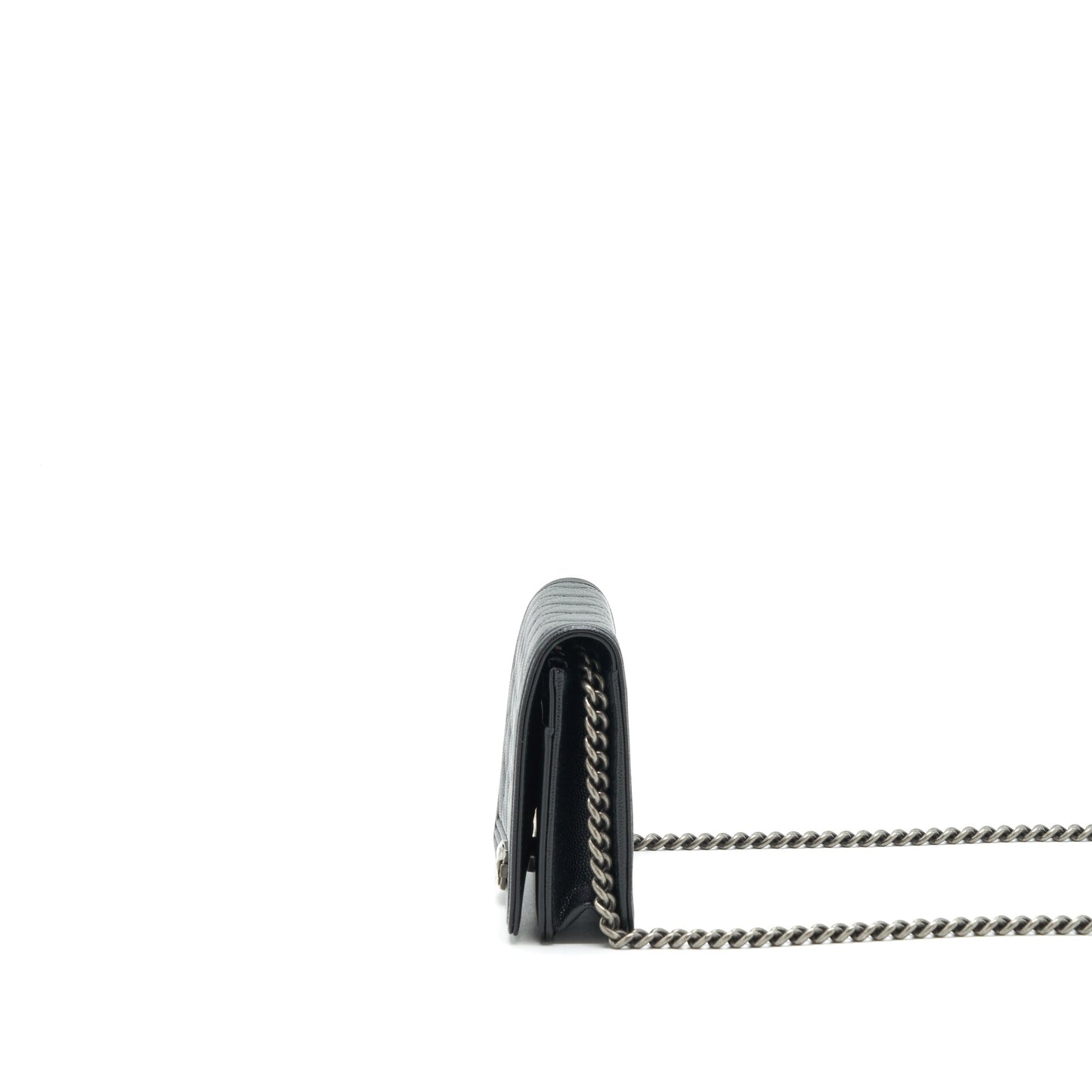 Chanel Boy Wallet On Chain Caviar Black Ruthenium Sliver Hardware Microchip