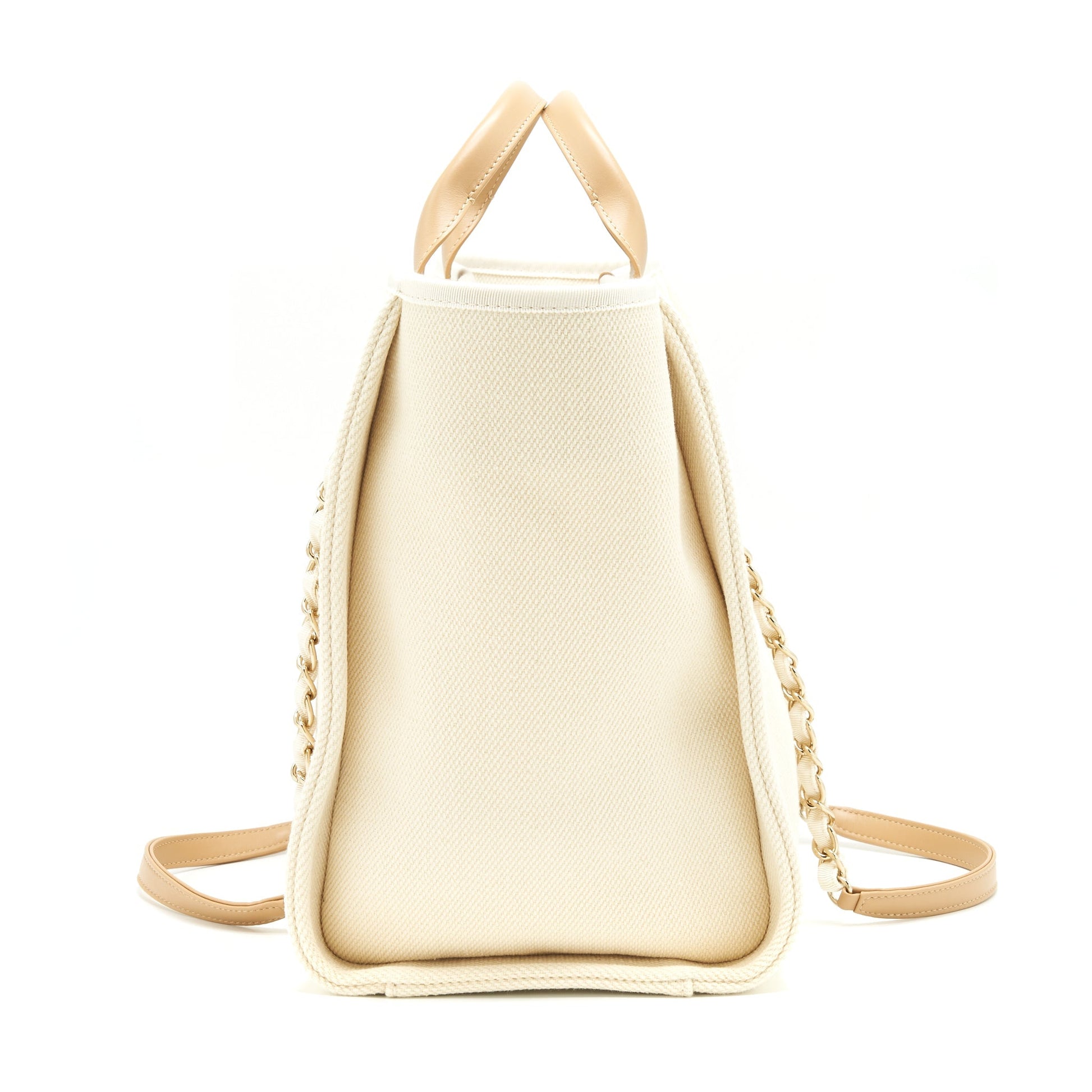 Chanel Deauville Tote Bag In Creamy White/ Beige