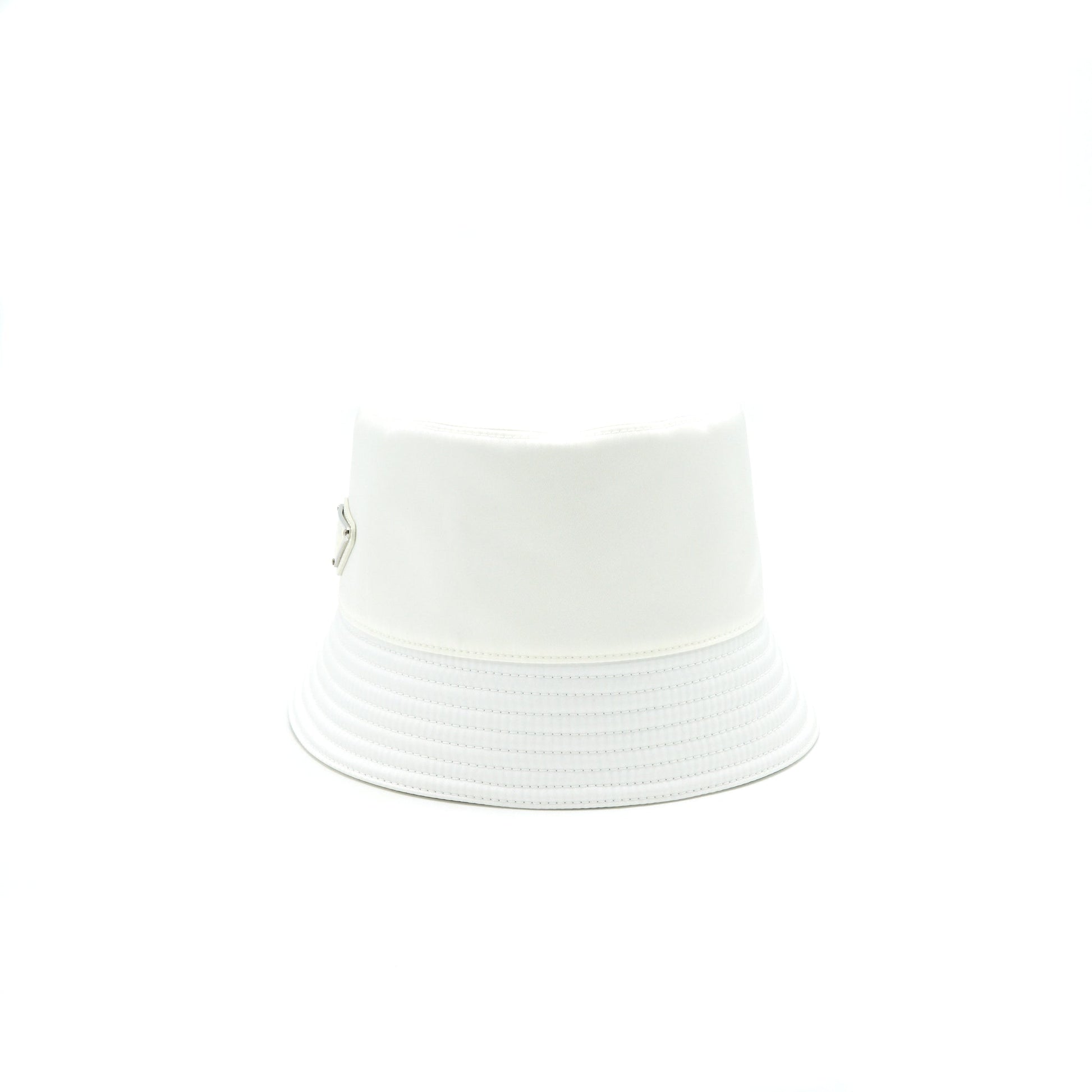Prada Size M Nylon Bucket Hat In White