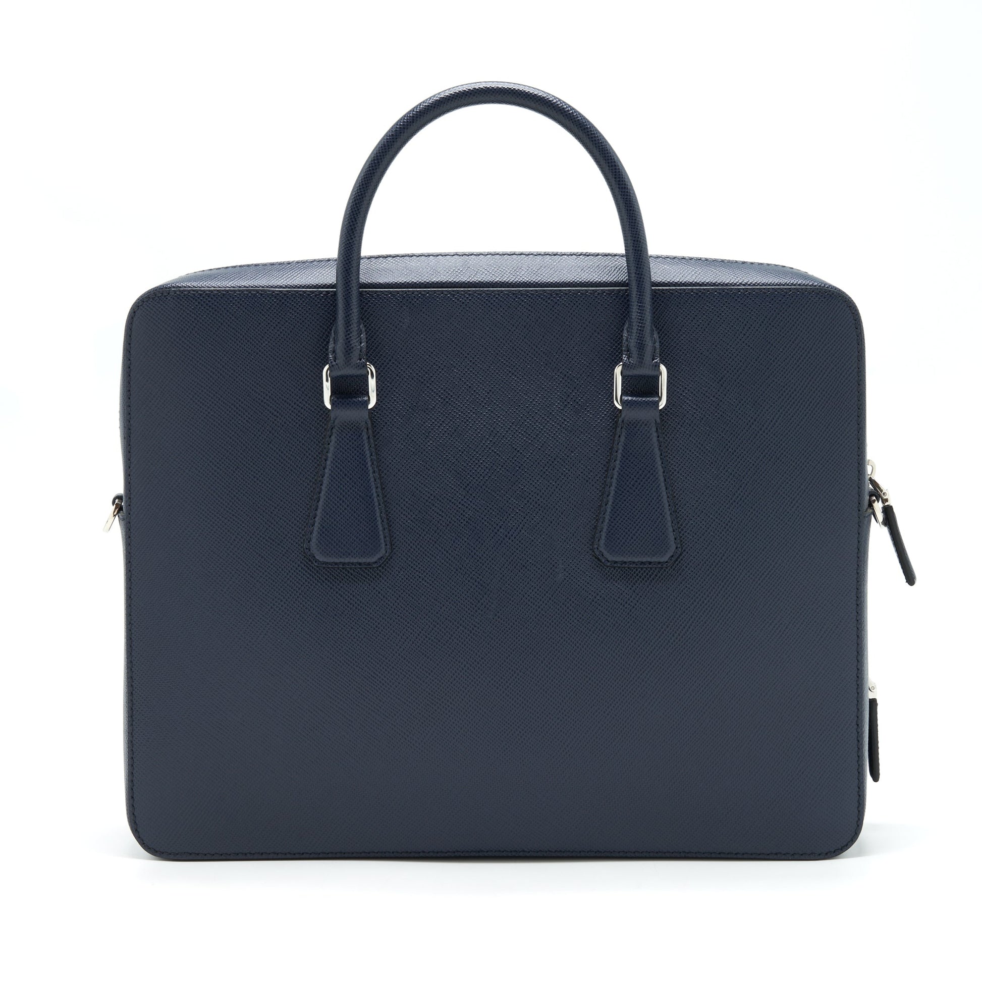 Prada Saffiano Briefcase Navy SHW