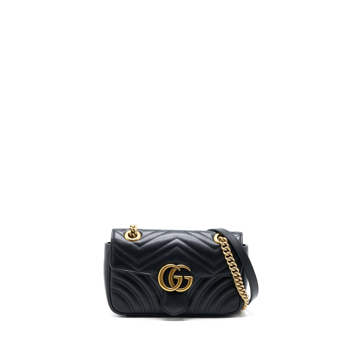 Gucci Small Marmont Shoulder Bag Calfskin Black