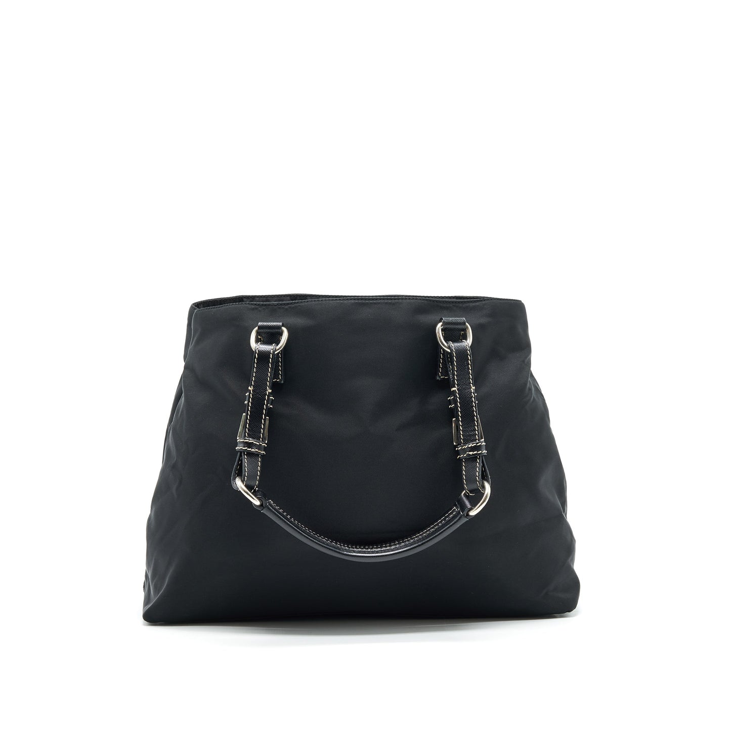 PRADA NYLON SHOULDER HAND BAG IN BLACK