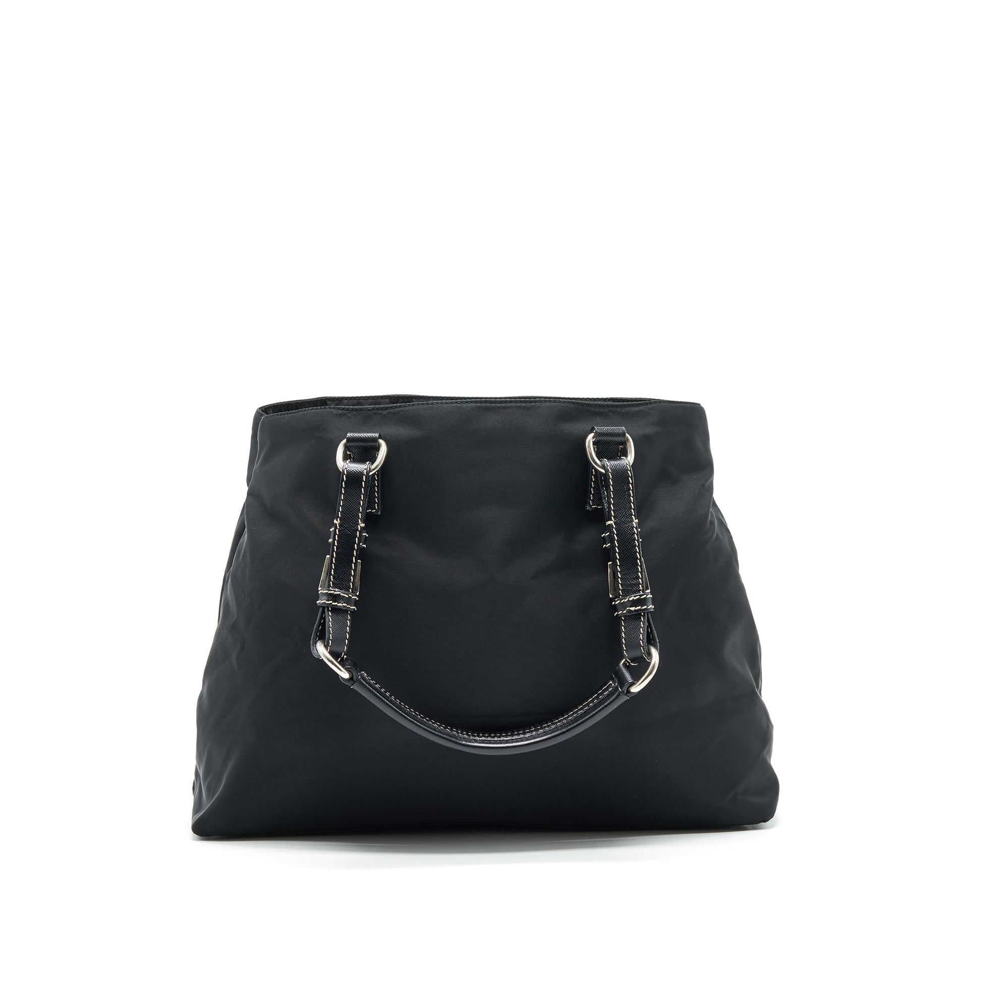 PRADA NYLON SHOULDER HAND BAG IN BLACK