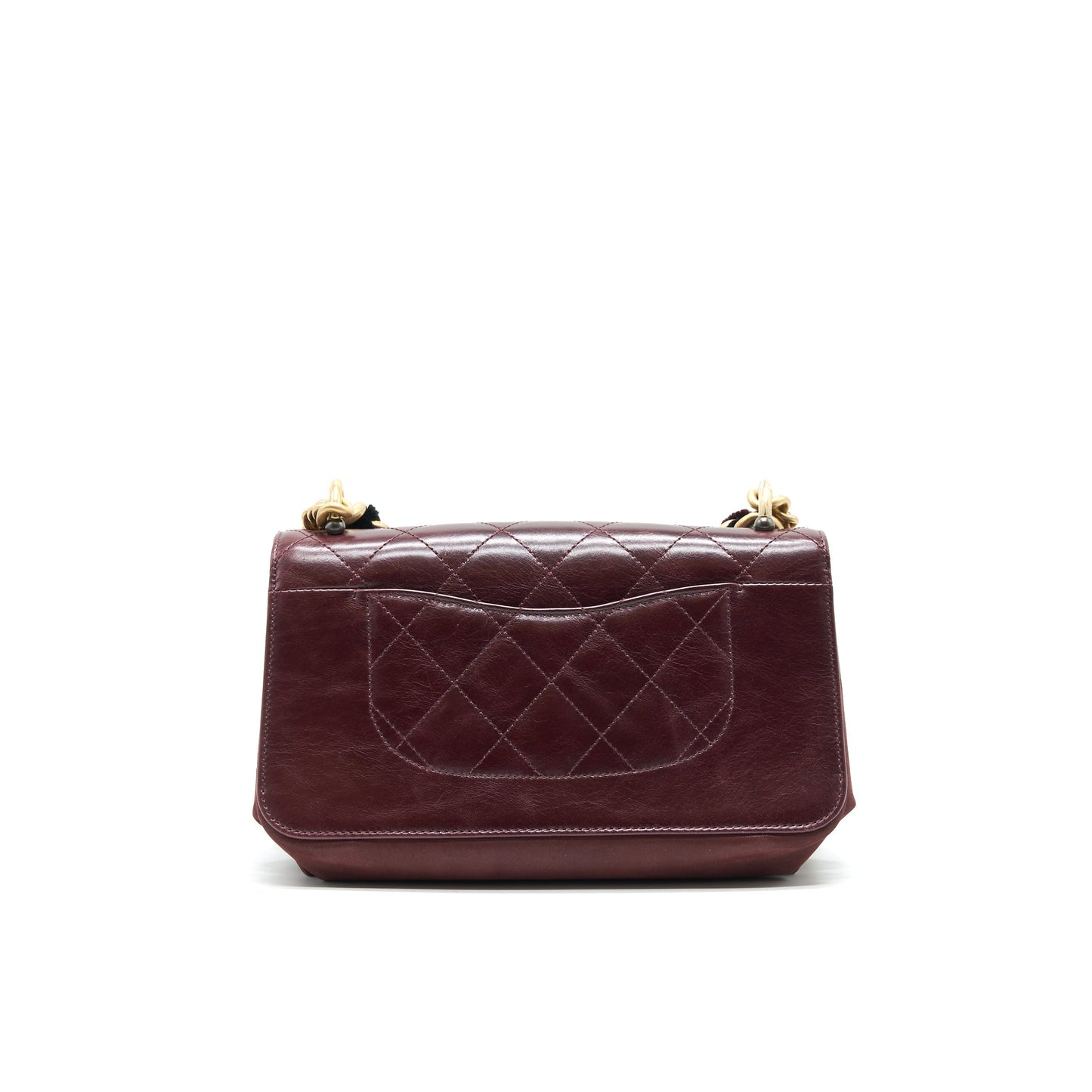 Chanel Seasonal Flap Bag Calfskin / Suede Leather Burgundy