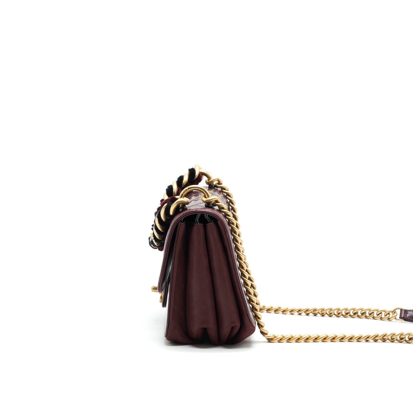 Chanel Seasonal Flap Bag Calfskin / Suede Leather Burgundy