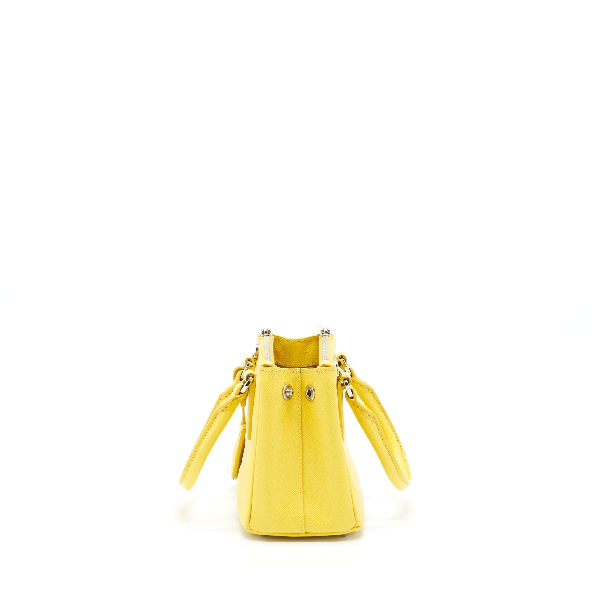 Prada Galleria Mini Tote Saffiano Lux Yellow SHW