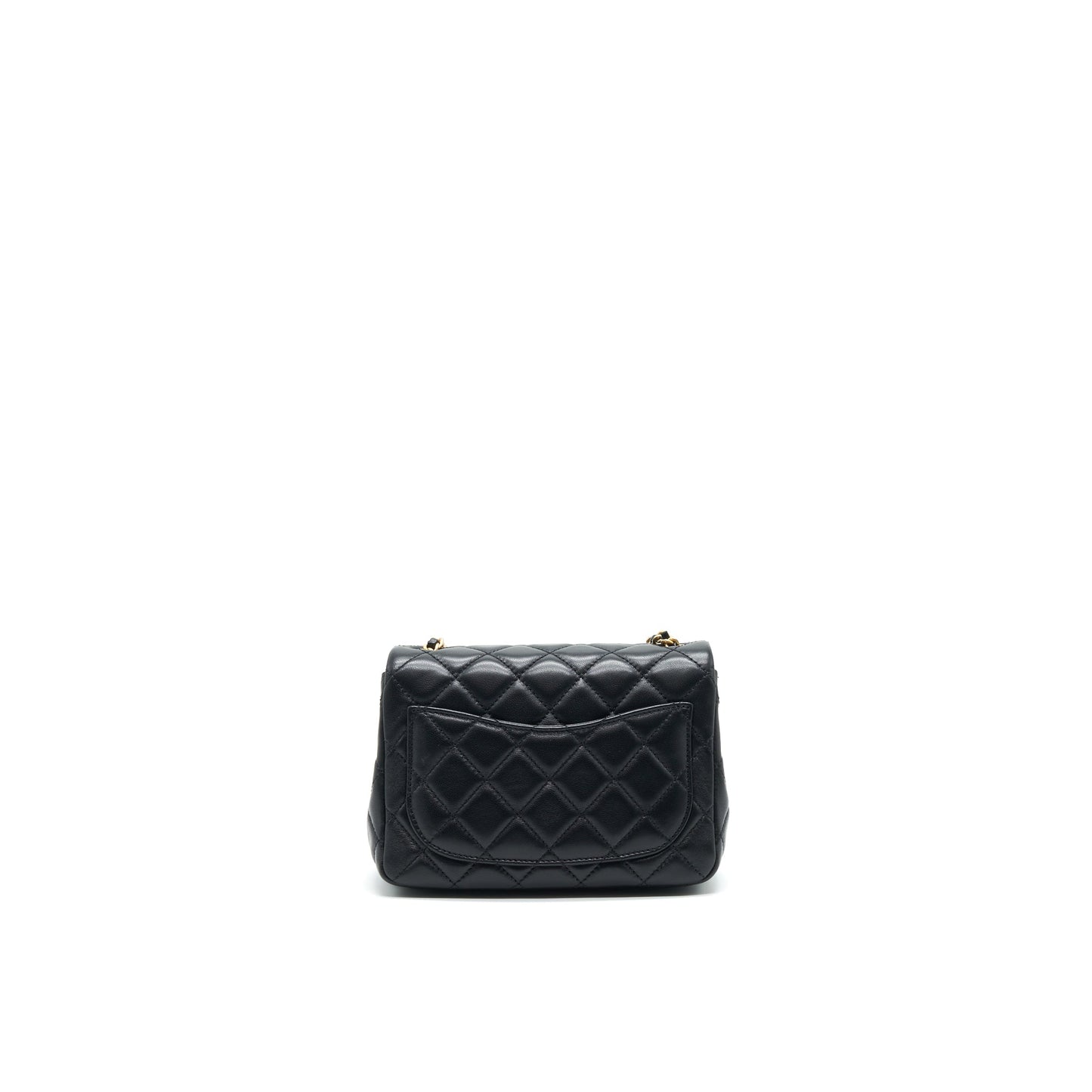 Chanel 21B pearl crush Square mini flap Bag black (new version with microchip)