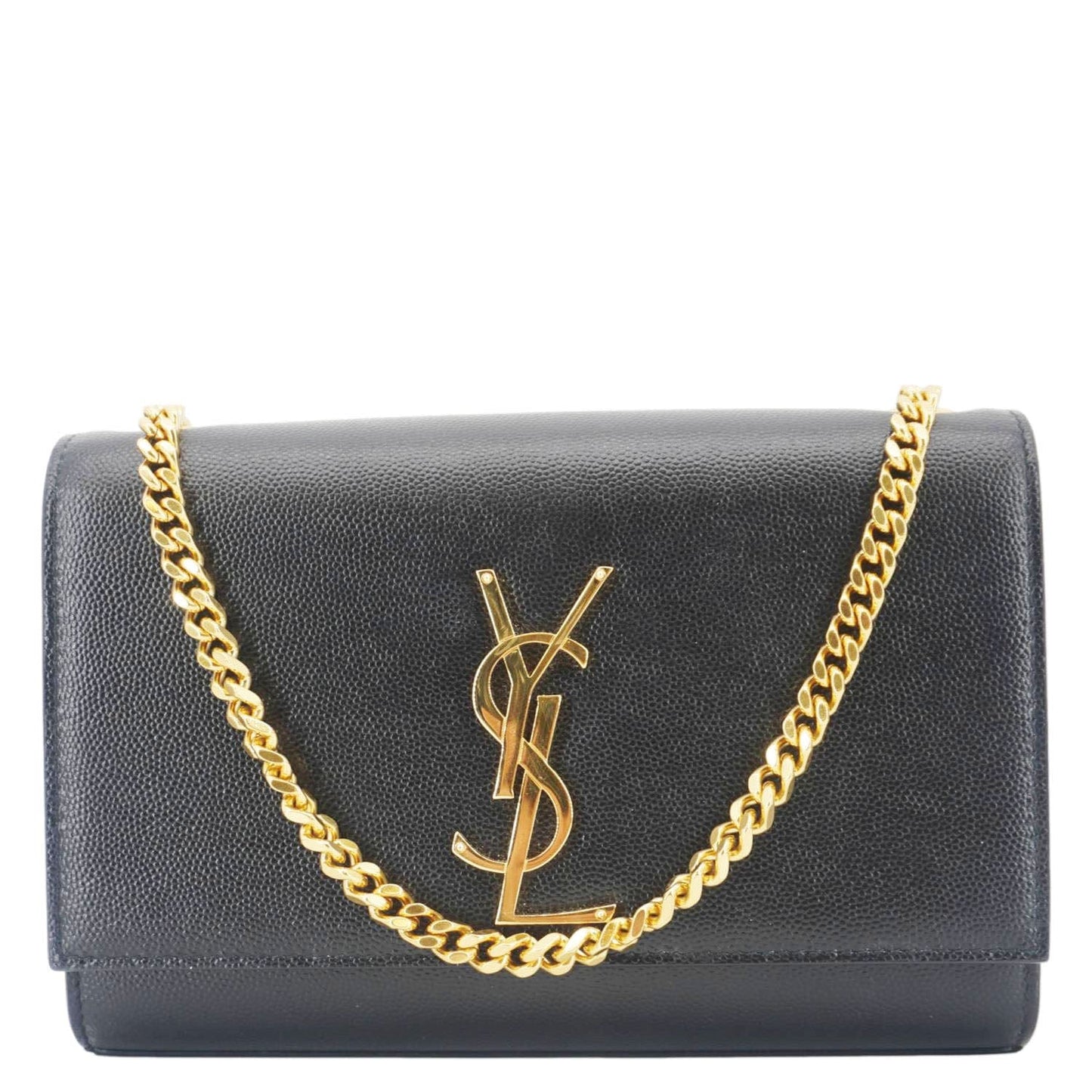 SAINT LAURENT Kate Medium Grain De Poudre Leather Crossbody Bag Black