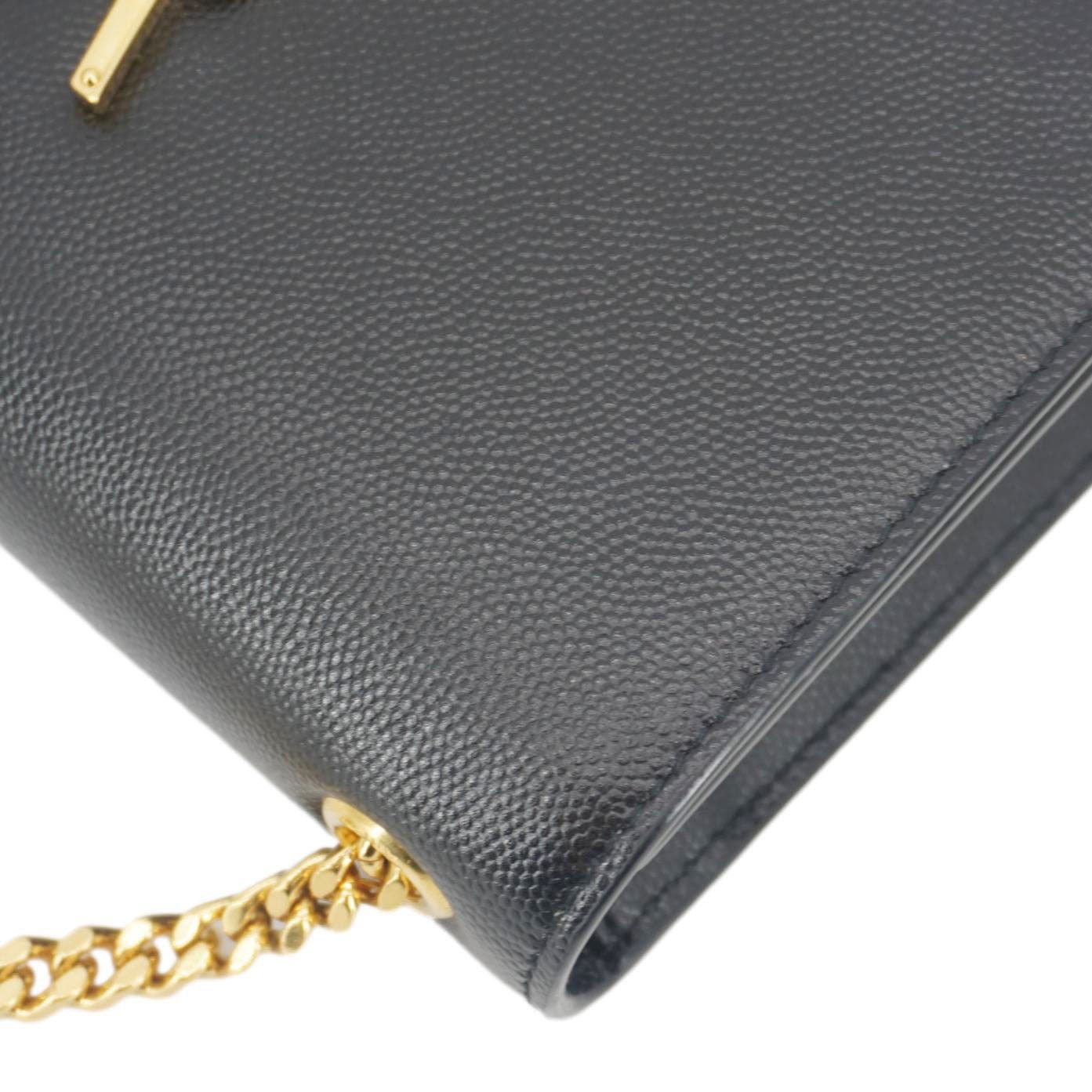 SAINT LAURENT Kate Medium Grain De Poudre Leather Crossbody Bag Black