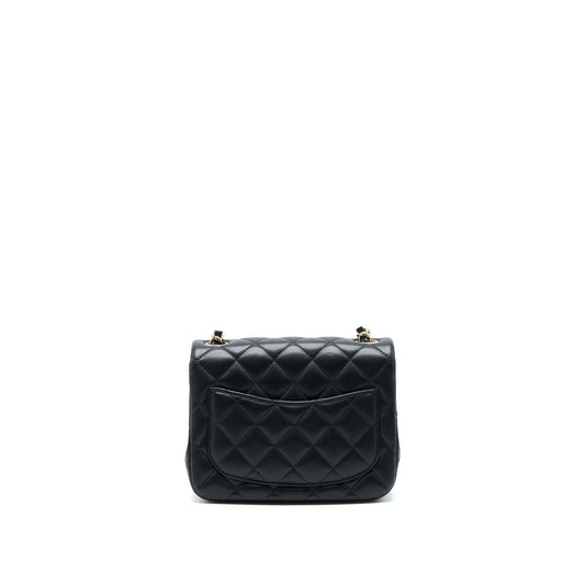 Chanel Mini Square Flap Bag Black Lambskin L