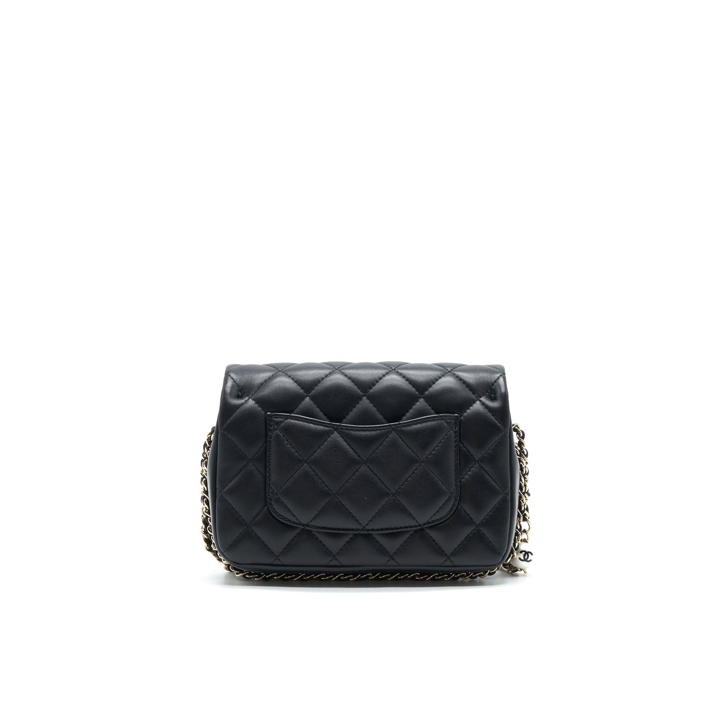 Chanel Logo Pearl Chain Mini Flap Bag