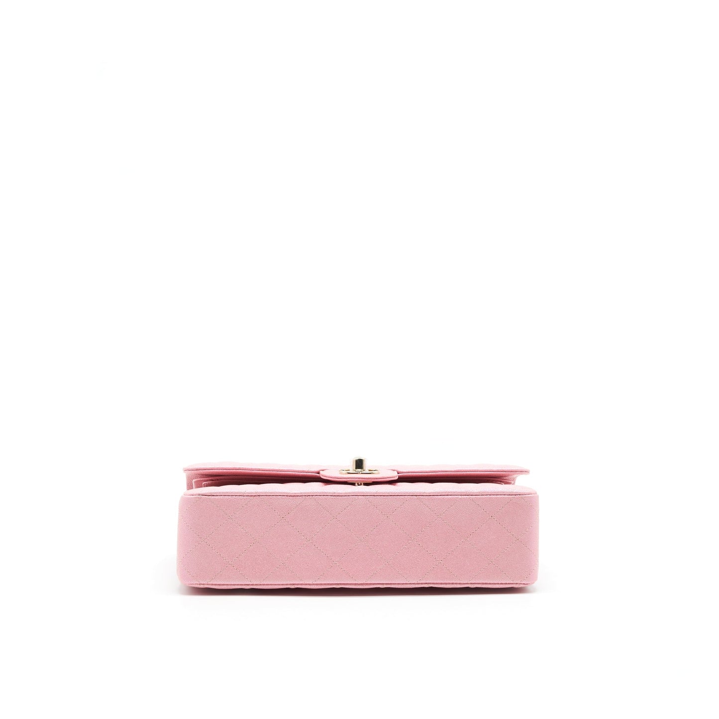 Chanel Iridescent Pearly Pink Medium Classic Double Flap Bag Caviar with L