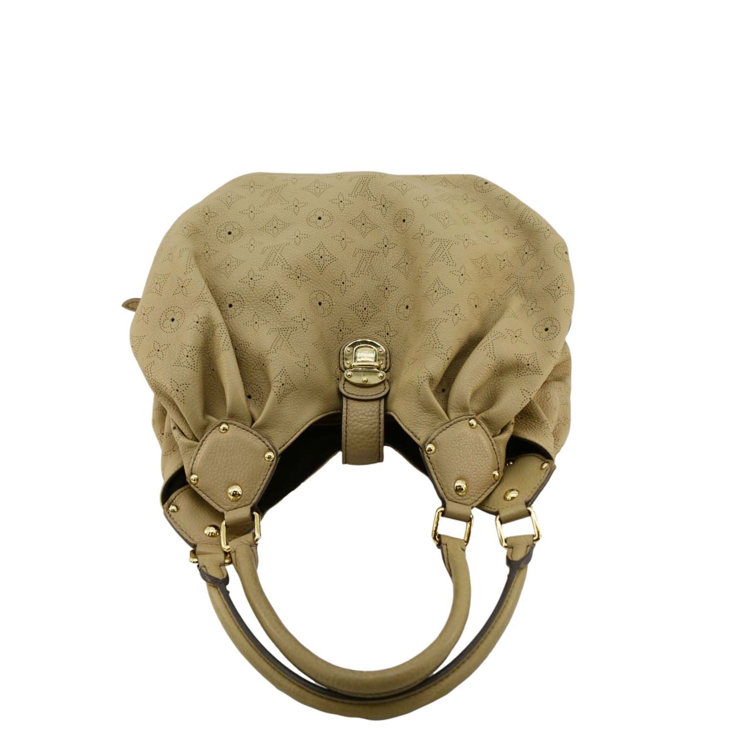 LOUIS VUITTON Solar Large Mahina Leather Hobo Bag Beige