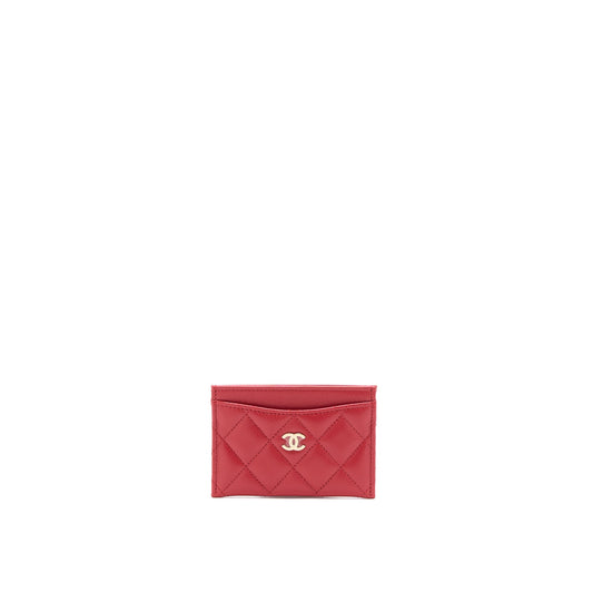 Chanel Classic Holder Caviar Red with SHW