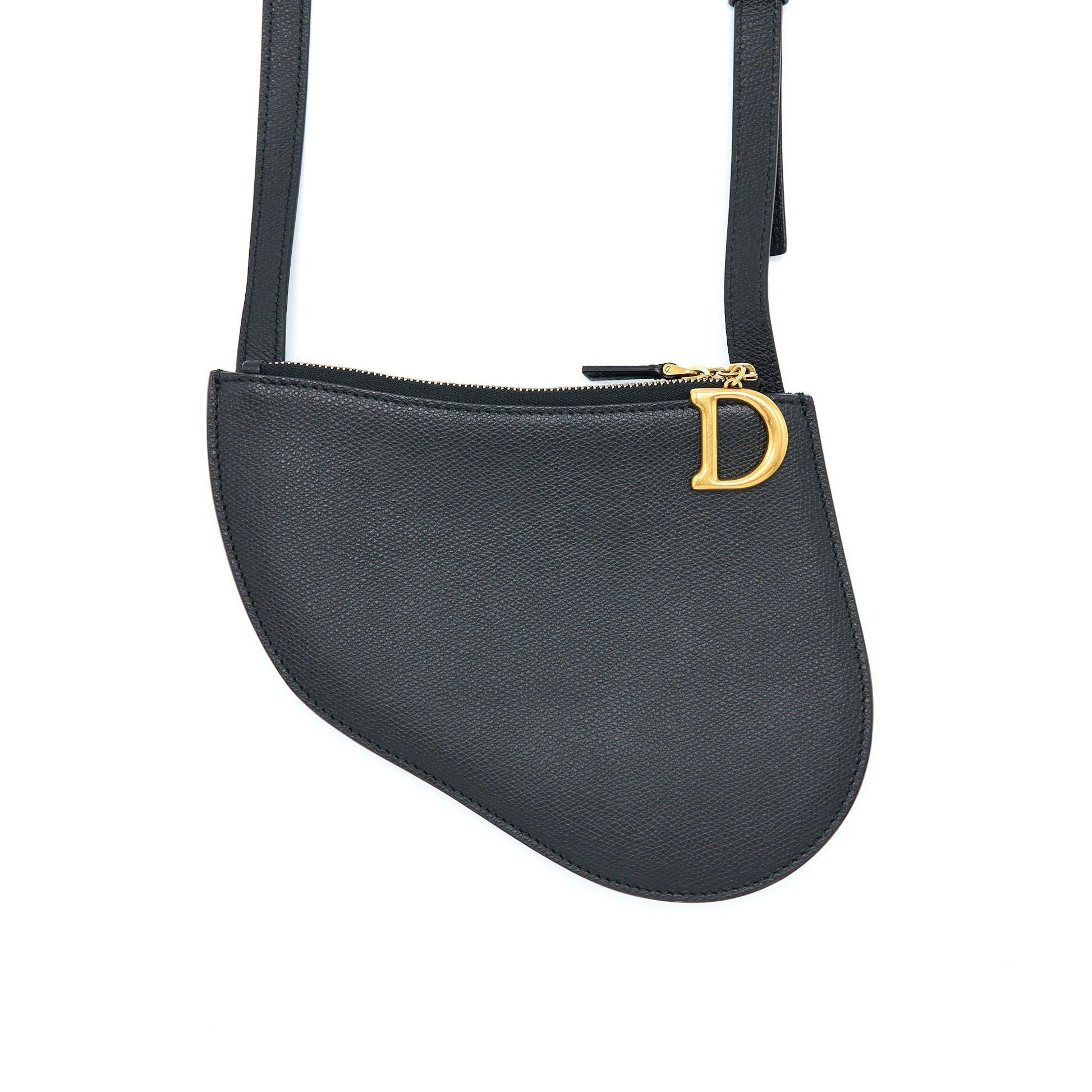 Dior Saddle Trio Crossbody Pouch Calfskin Black