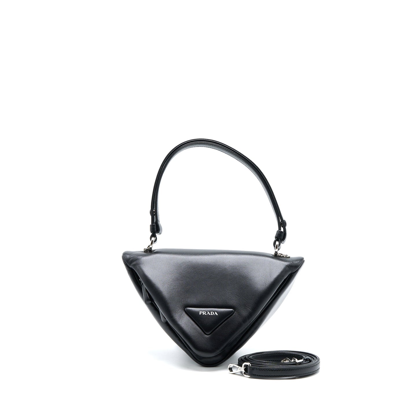 Prada Padded Nappa Triangle Bag Black SHW
