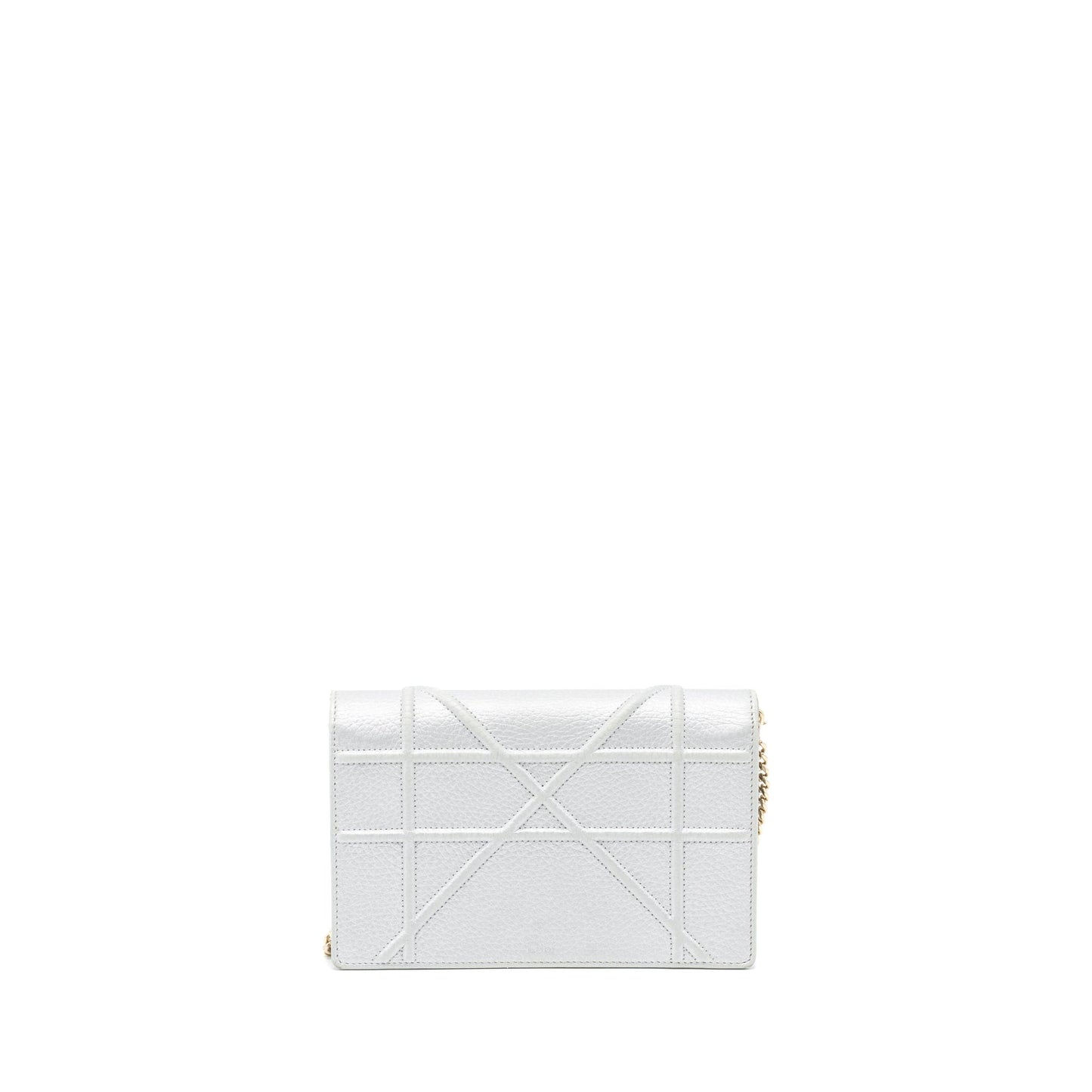 Dior Diorama Wallet on Chain Calfskin Light Grey