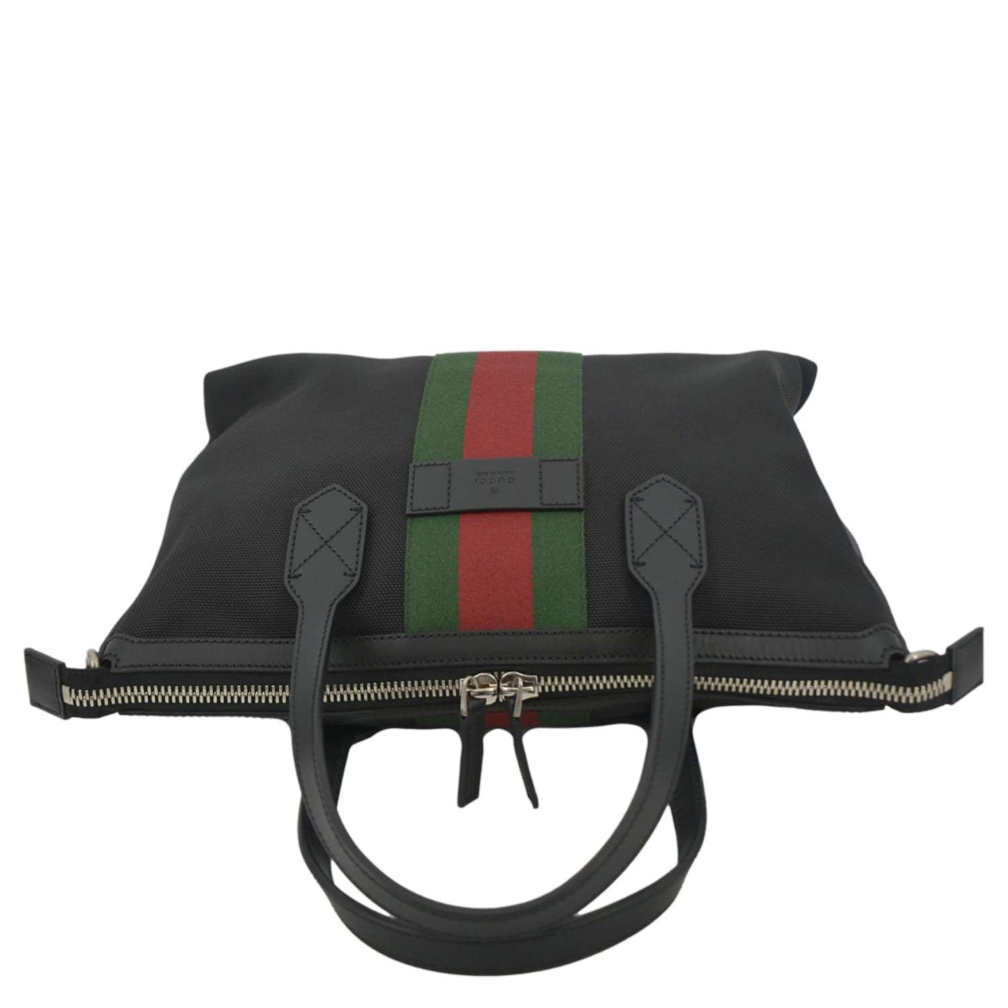 GUCCI Nylon Web Top Handle Shoulder Bag Black 630923