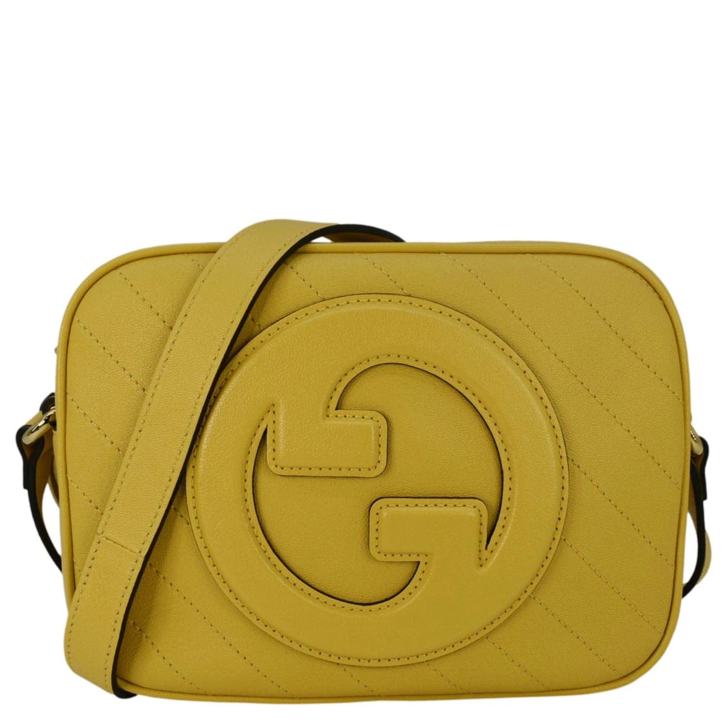 GUCCI Blondie Leather Camera Crossbody Bag Yellow 742360
