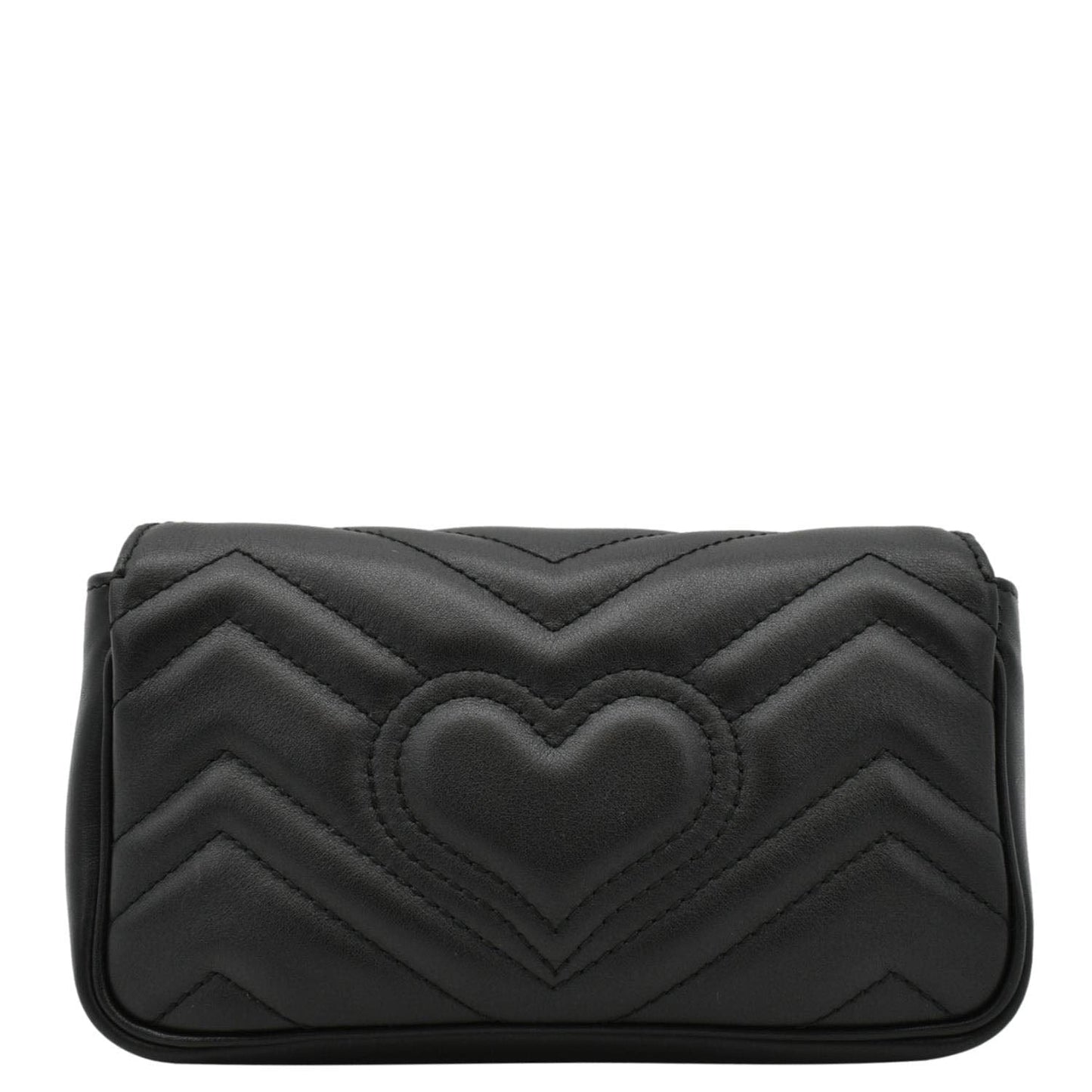 GUCCI GG Marmont Super Mini Matelasse Leather Crossbody Bag Black 476433