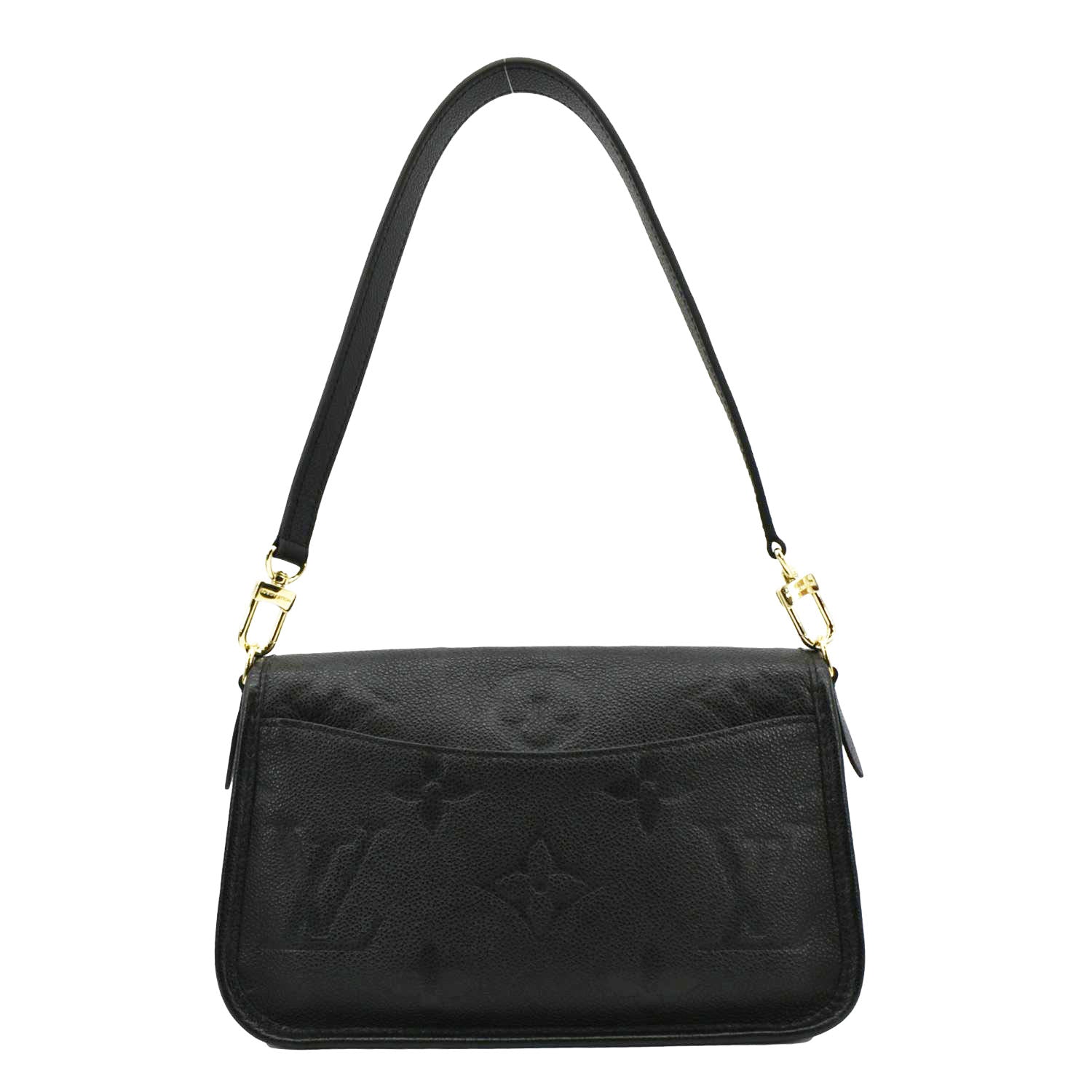 LOUIS VUITTON Diane Empreinte Leather Crossbody Bag Black