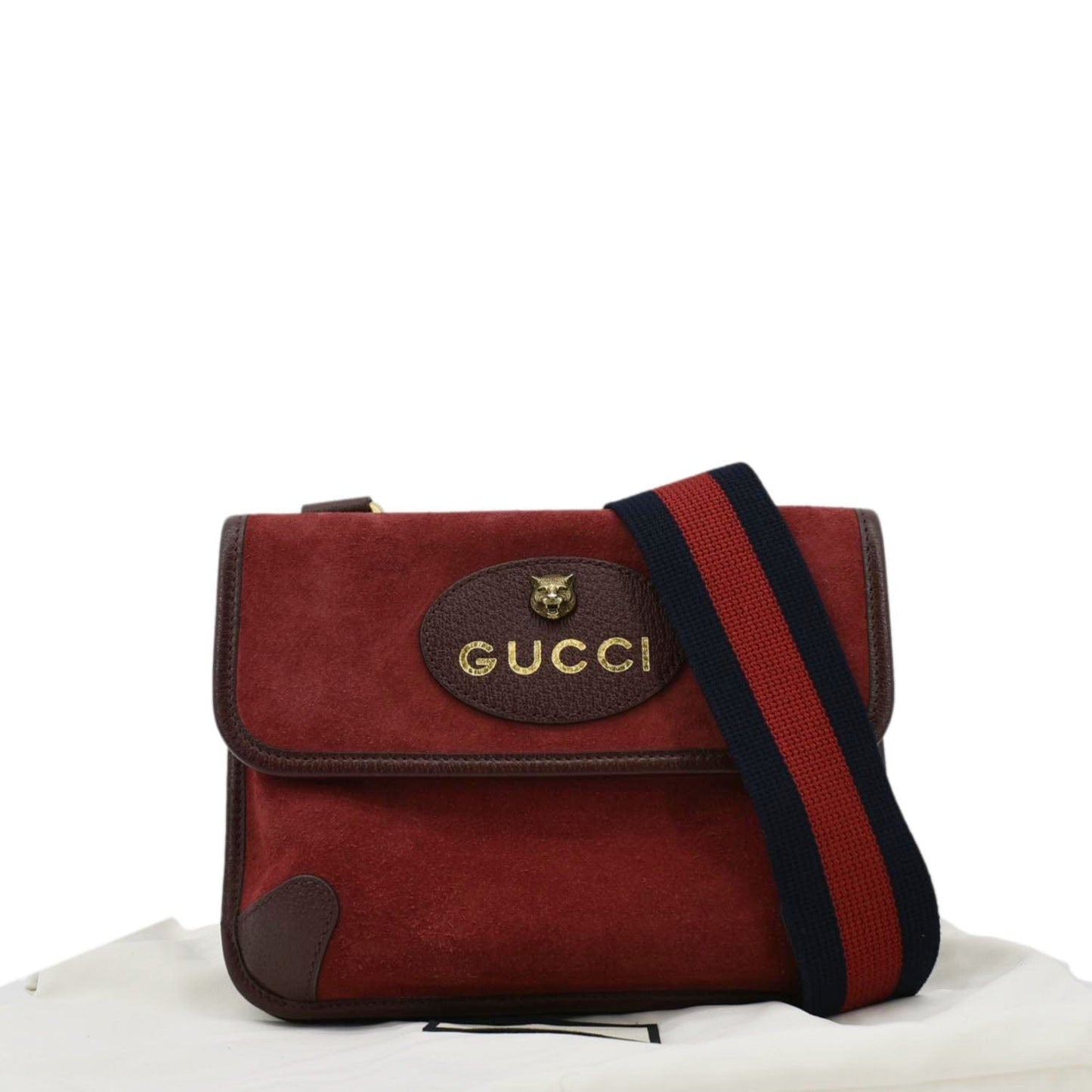 GUCCI Neo Suede Crossbody Bag Red 501050
