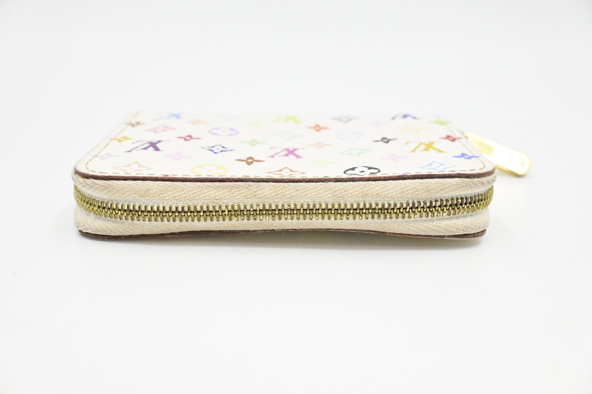 Louis Vuitton Compact Zippy Wallet in White Multicolor Monogram Canvas