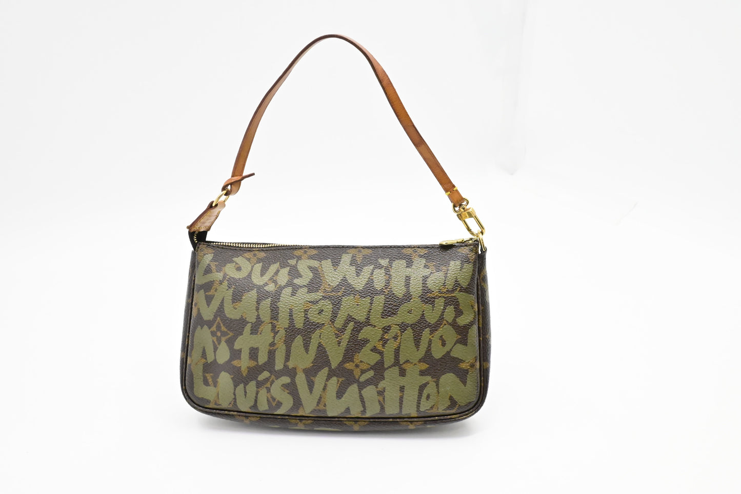 Louis Vuitton x Stephen Spro Pochette Accessoires in Green Graffiti Monogram Canvas
