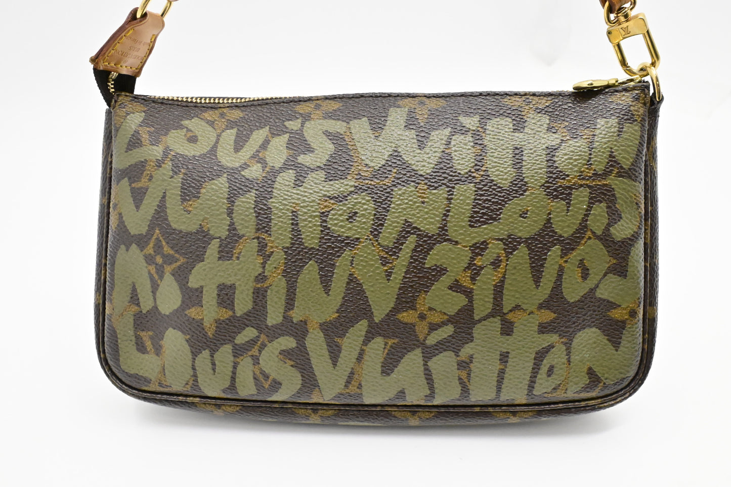 Louis Vuitton x Stephen Spro Pochette Accessoires in Green Graffiti Monogram Canvas