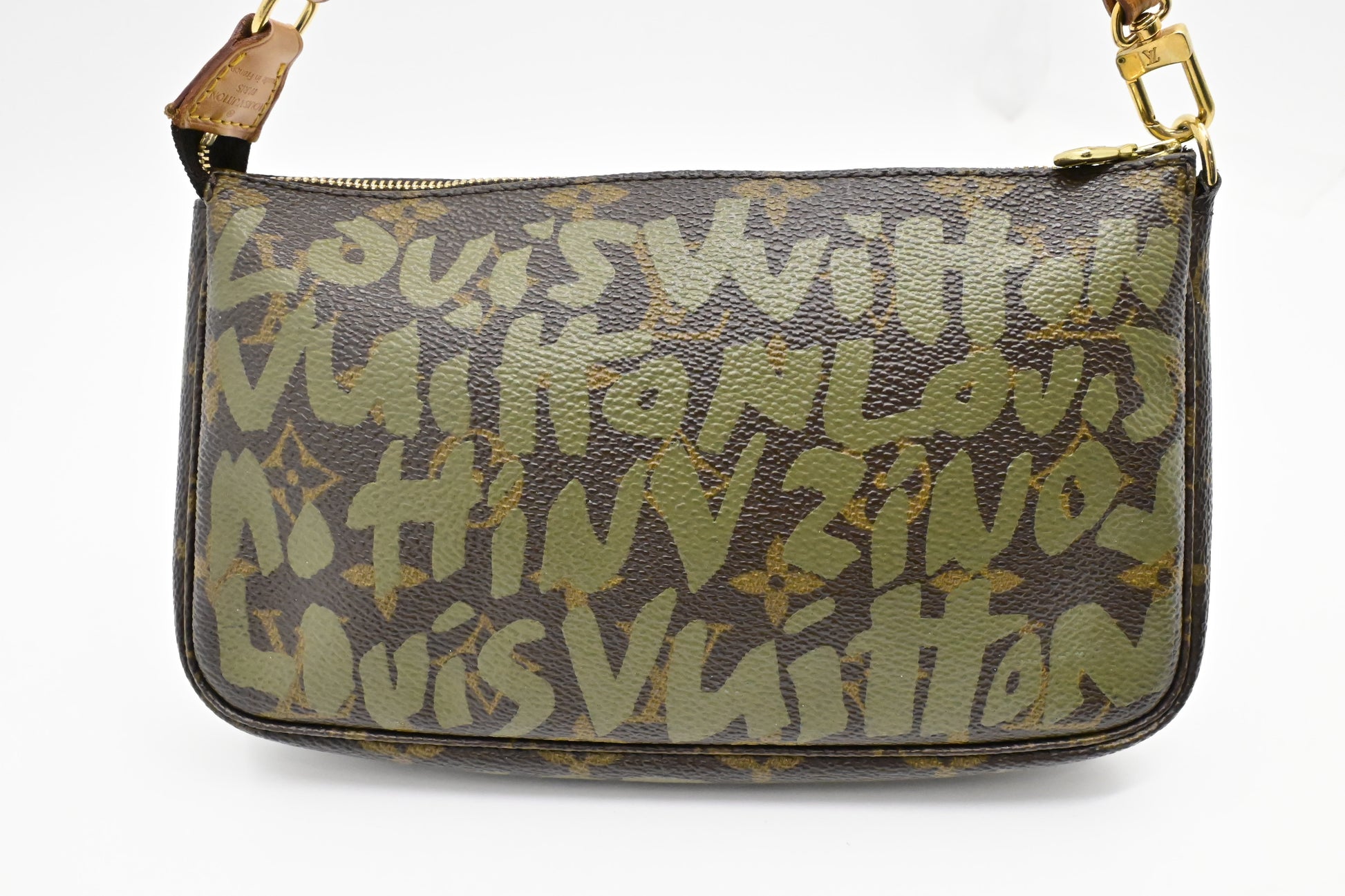 Louis Vuitton x Stephen Spro Pochette Accessoires in Green Graffiti Monogram Canvas