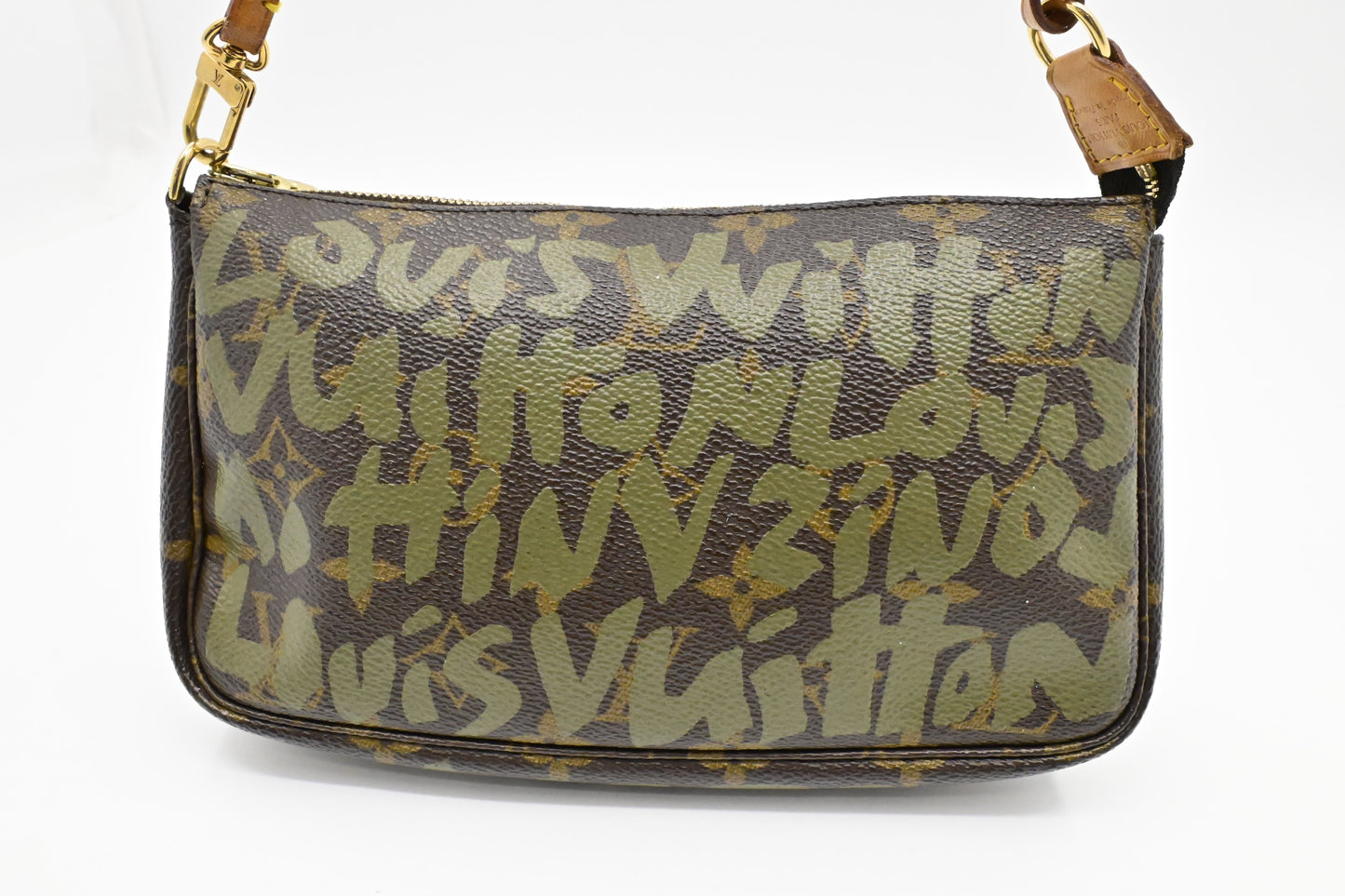 Louis Vuitton x Stephen Spro Pochette Accessoires in Green Graffiti Monogram Canvas
