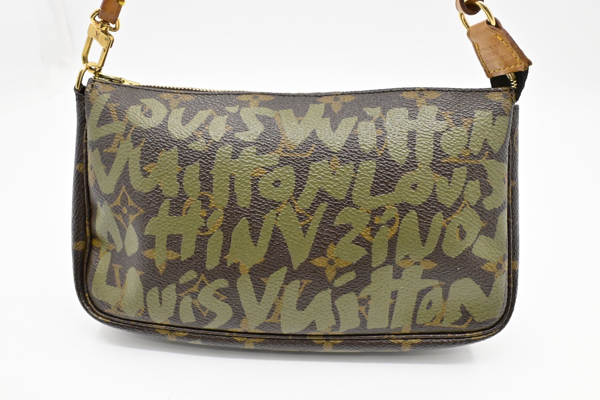 Louis Vuitton x Stephen Spro Pochette Accessoires in Green Graffiti Monogram Canvas
