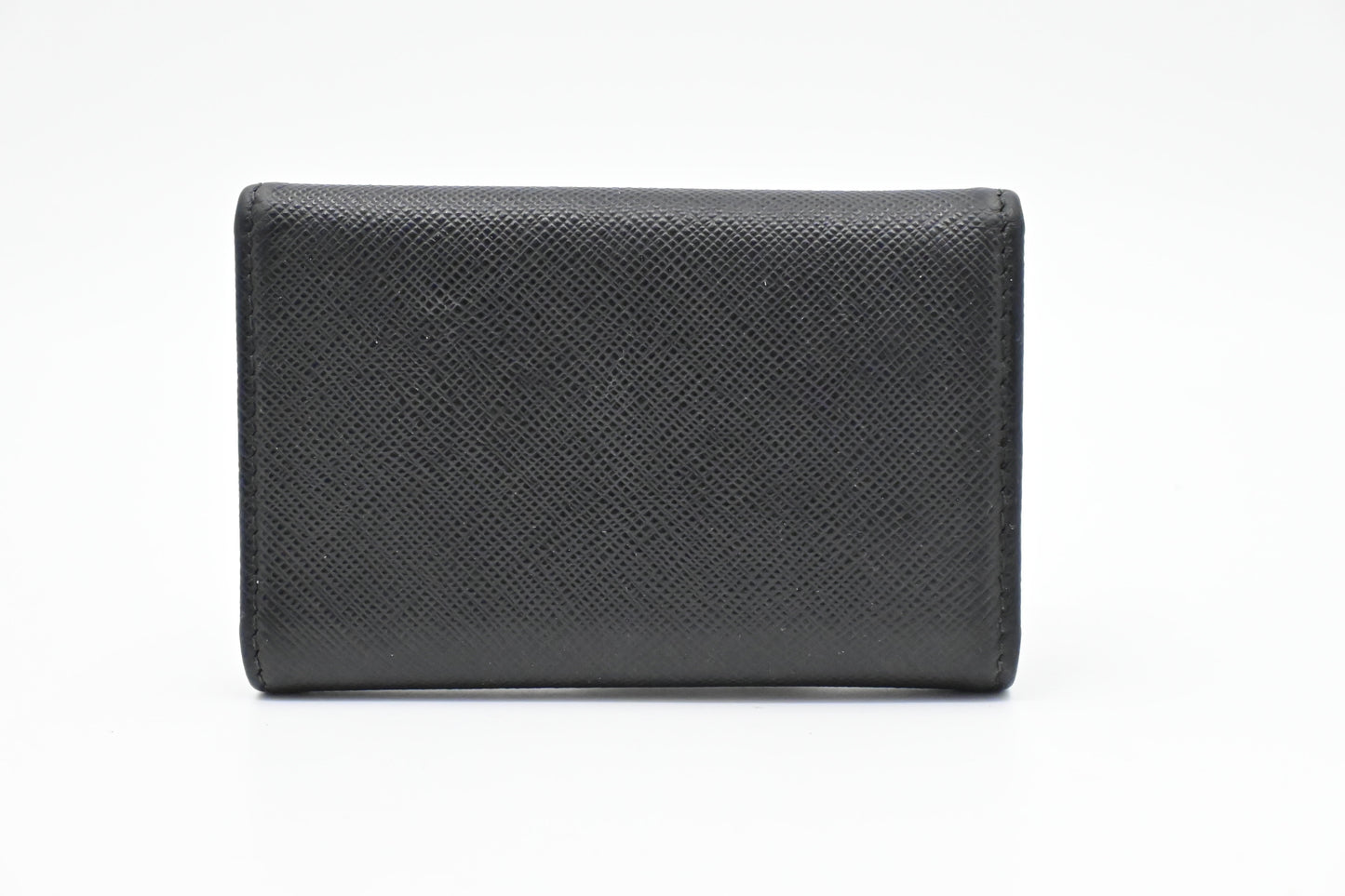 Prada 4 Key Case in Black Saffiano Leather