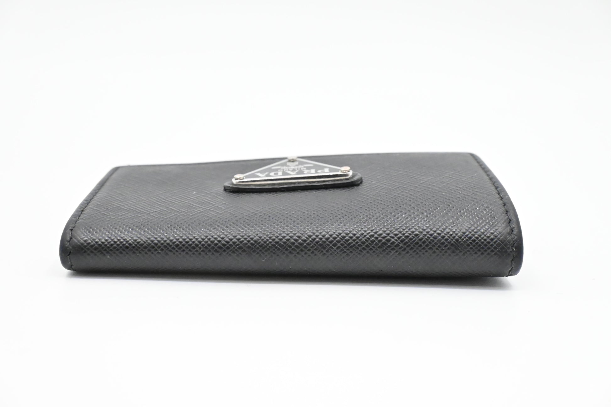Prada 4 Key Case in Black Saffiano Leather