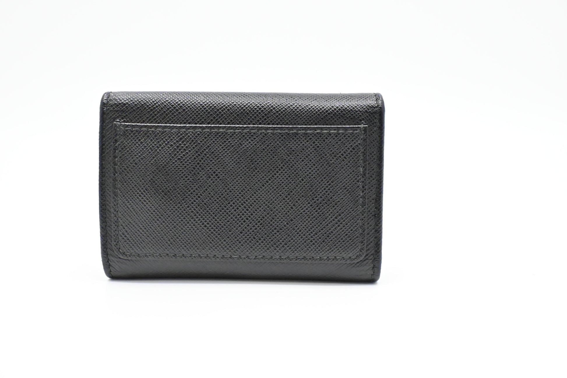 Prada 6 Key Case in Black Saffiano Leather