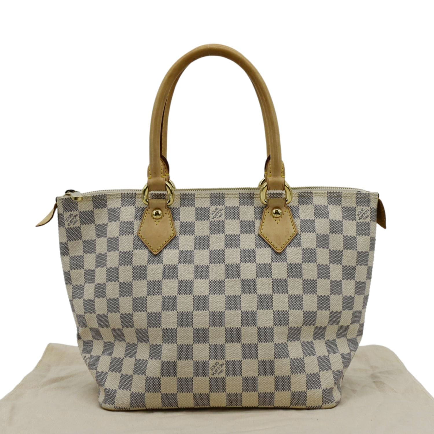LOUIS VUITTON Saleya PM Damier Azur Tote Shoulder Bag Brown