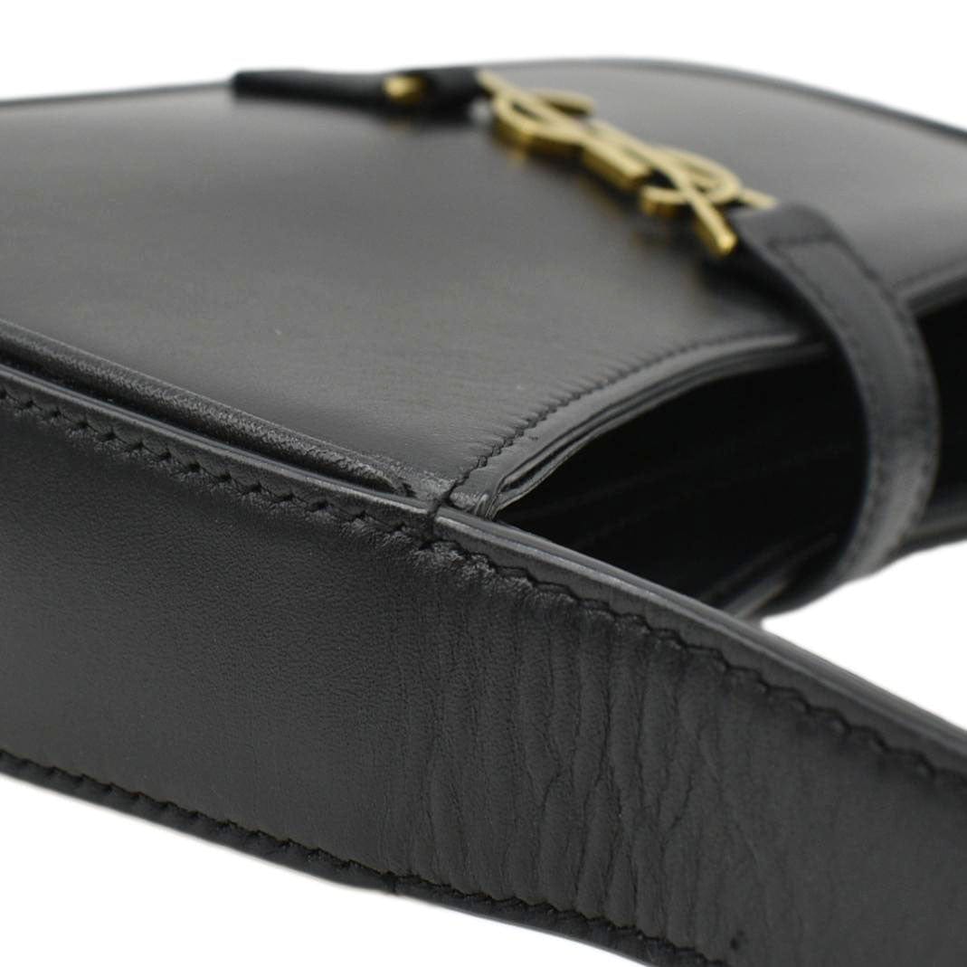 SAINT LAURENT Le 5 A 7 Mini Leather Shoulder Bag Black