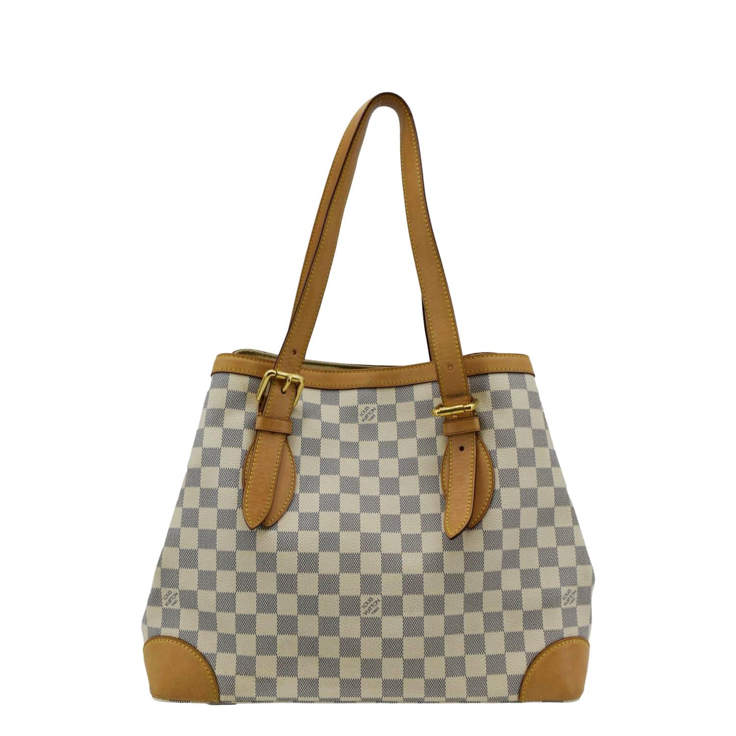 LOUIS VUITTON Hampstead MM Damier Azur Shoulder Bag White